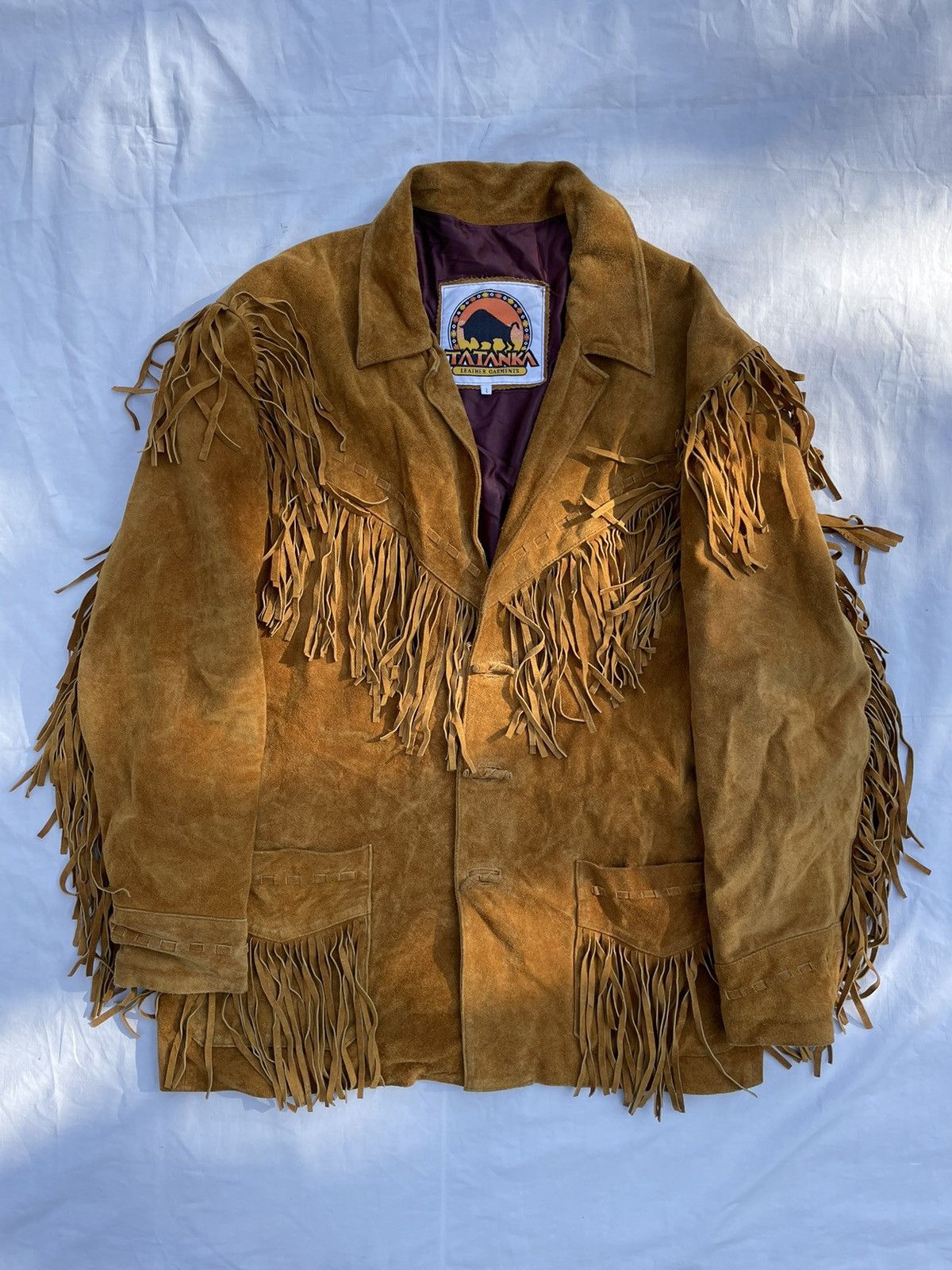 Handmade × Leather Jacket × Made In Usa Vintage Tatanka Cowboy 