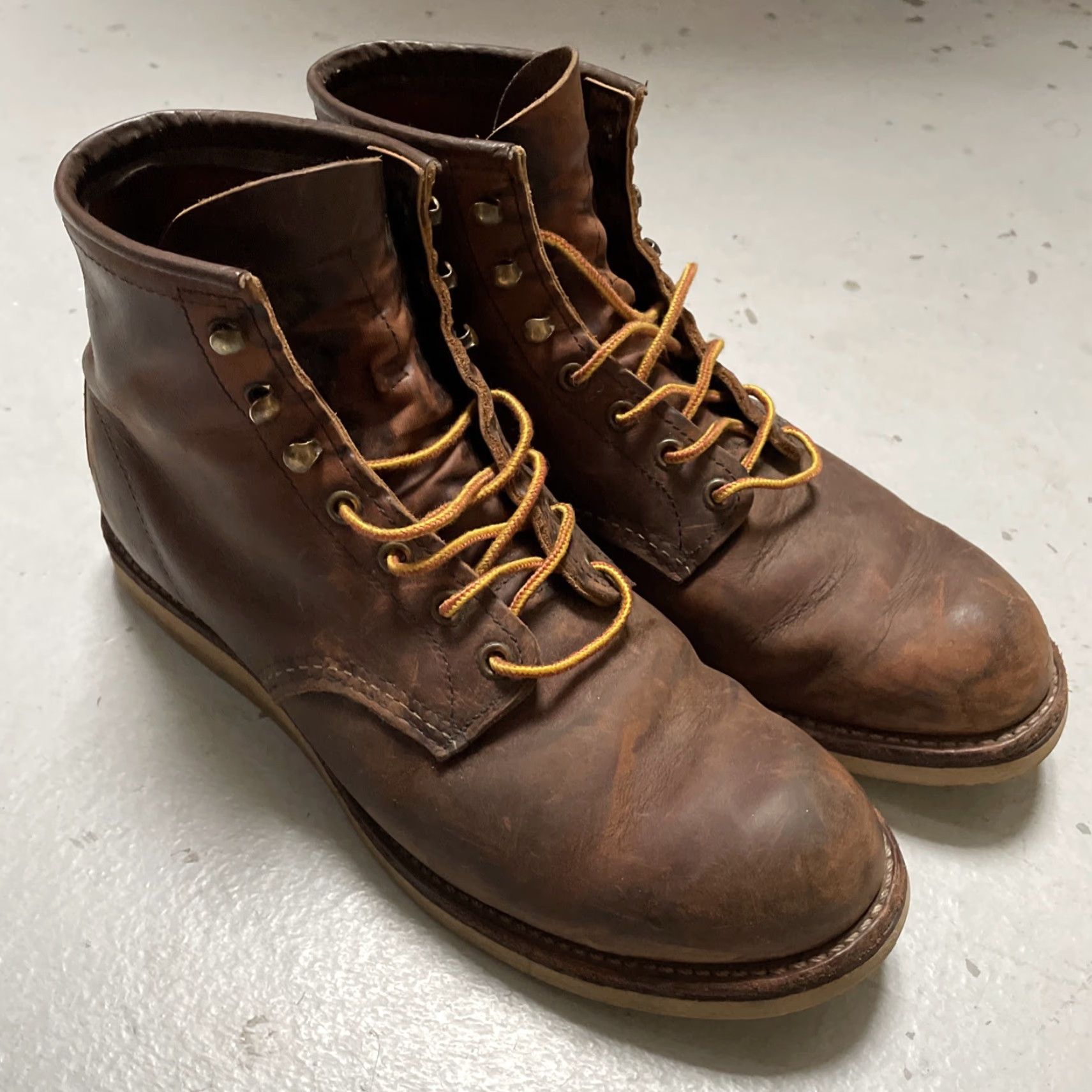 Red Wing VINTAGE Red Wing Shoes Rover 2950 Copper Leather Boots Mens 10 D Brown USA Heritage Work Boots Leather Upper Leather Outsole Rough & Tough Rusted? Size US 10 / EU 43 - 3 Thumbnail
