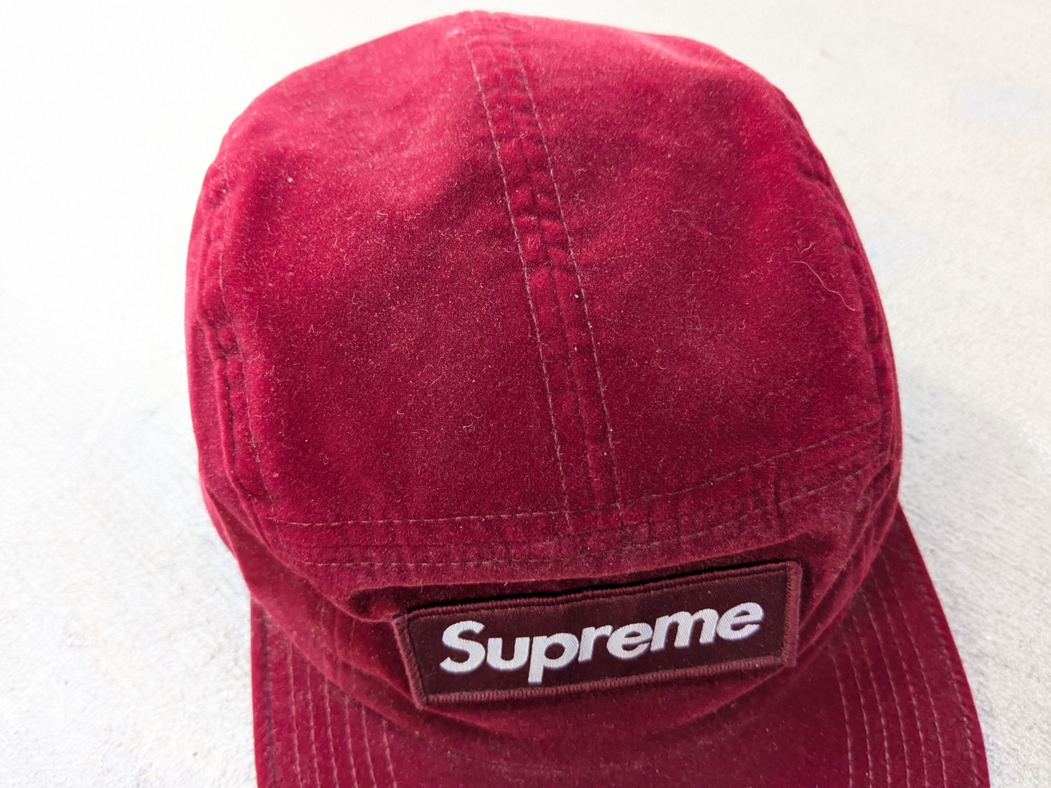 Supreme Supreme Velour Camp Cap 5 Panel Maroon Burgundy SS16 Size ONE SIZE - 2 Thumbnail