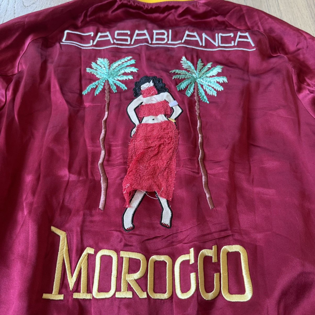 Casablanca Casablanca - Morocco Silk Embroidered Bomber Jacket - Red Size XS / US 0-2 / IT 36-38 - 6 Thumbnail