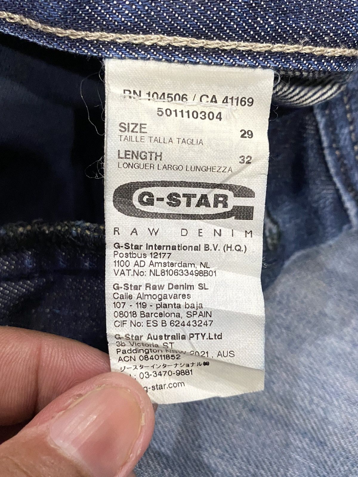 G-Star G-Srar Raw Indigo Blue Jeans Diatressed W30” Size US 30 / EU 46 - 11 Thumbnail