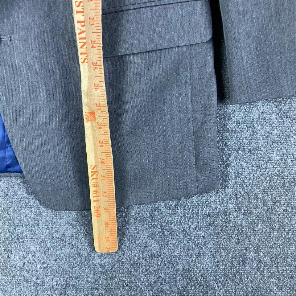 Bill Blass Bill Blass Blazer Men's 44L Suit Jacket Gray Wool 2 Buttons Size 44L - 4 Thumbnail