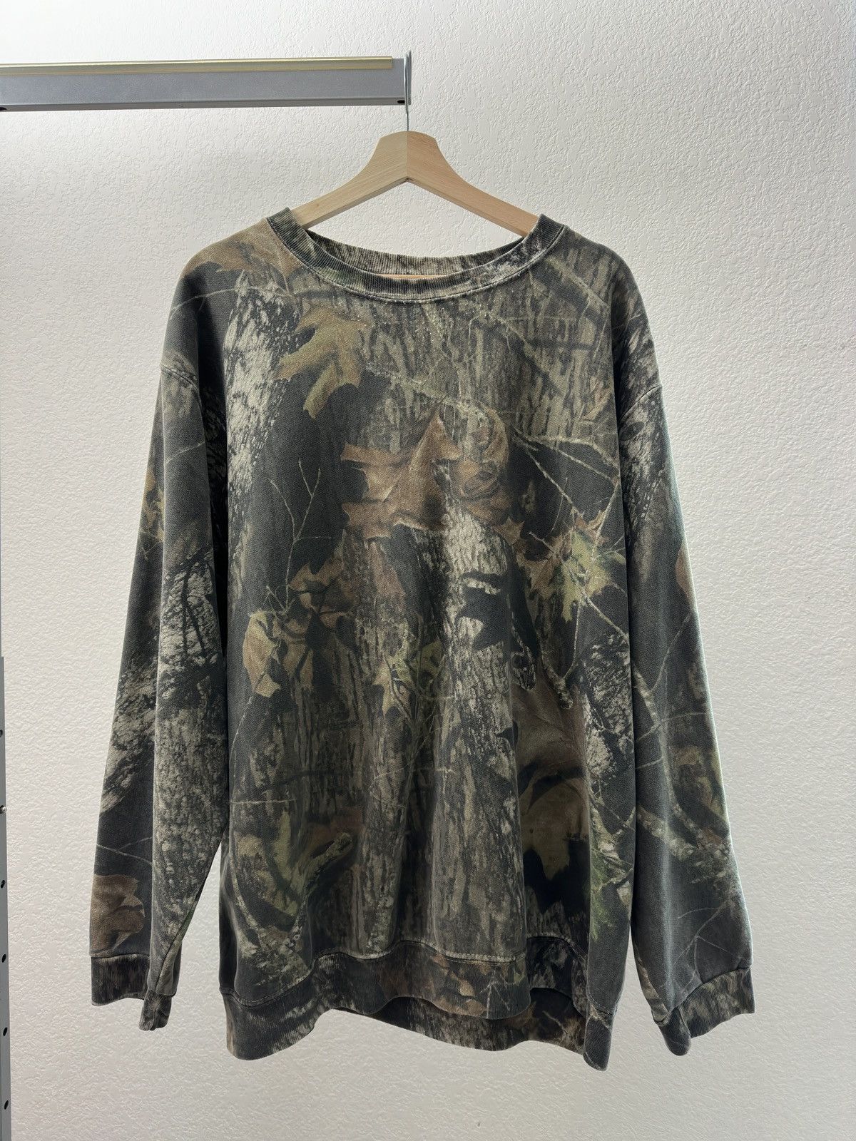 image of Vintage Camo Sweatshirt in Green, Men's (Size XL)