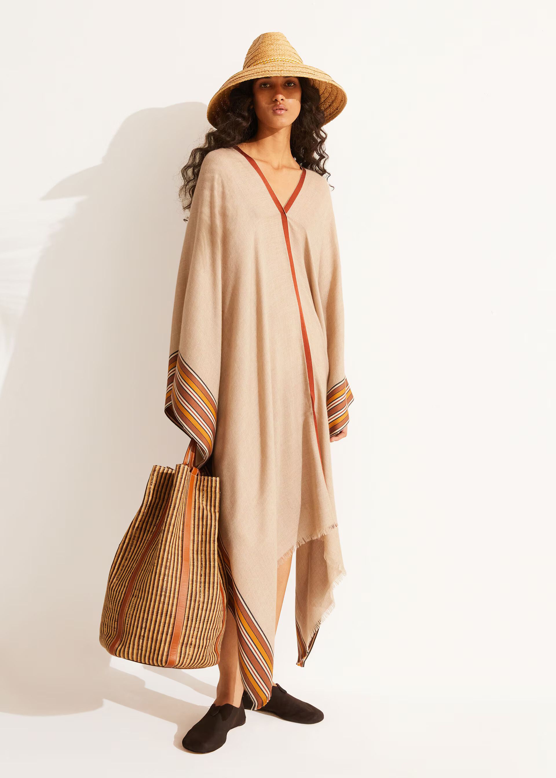 Loro Piana o1srvl11e0824 Size: OS / Suitcase Stripe Cape in Multicolor Size ONE SIZE - 2 Thumbnail