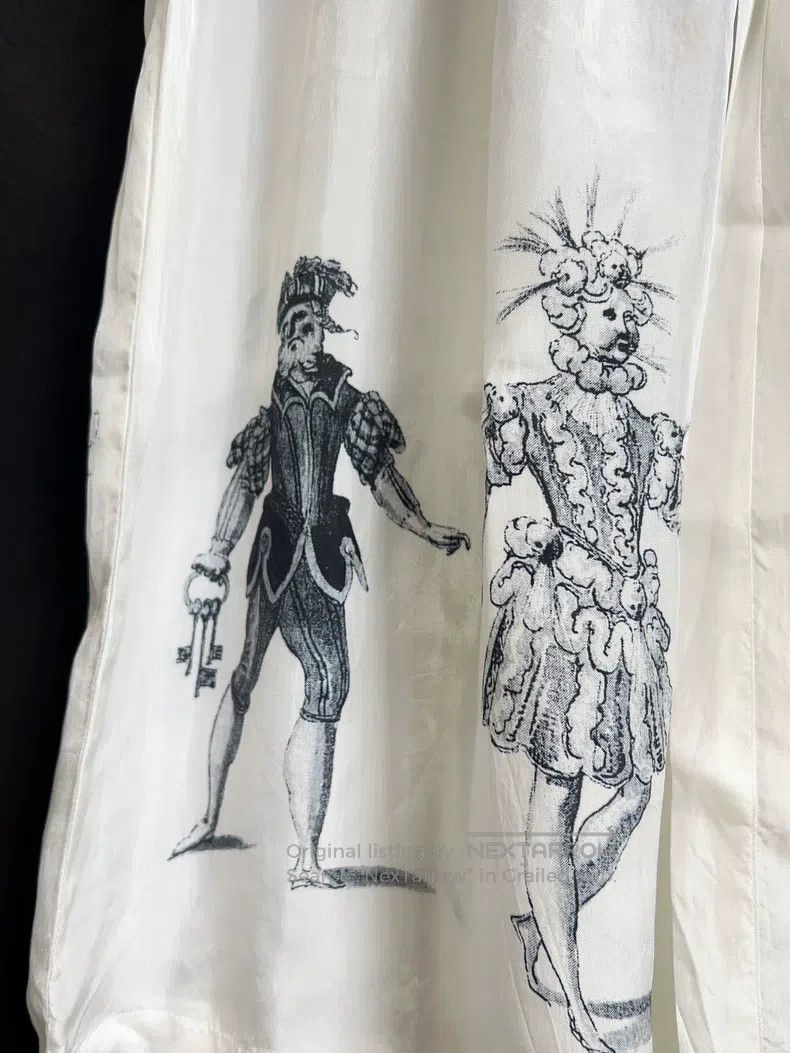 Comme Des Garcons size M Portrait printed satin skirt
