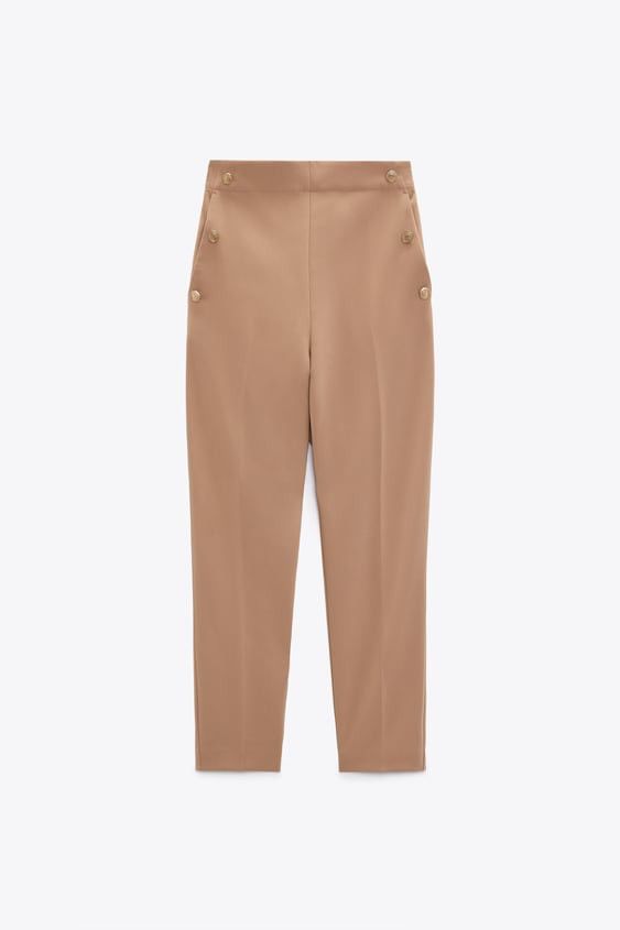 Zara ZARA BUTTONED STRAIGHT CUT TROUSERS SIZE XS Size 26" / US 2 / IT 38 - 1 Thumbnail