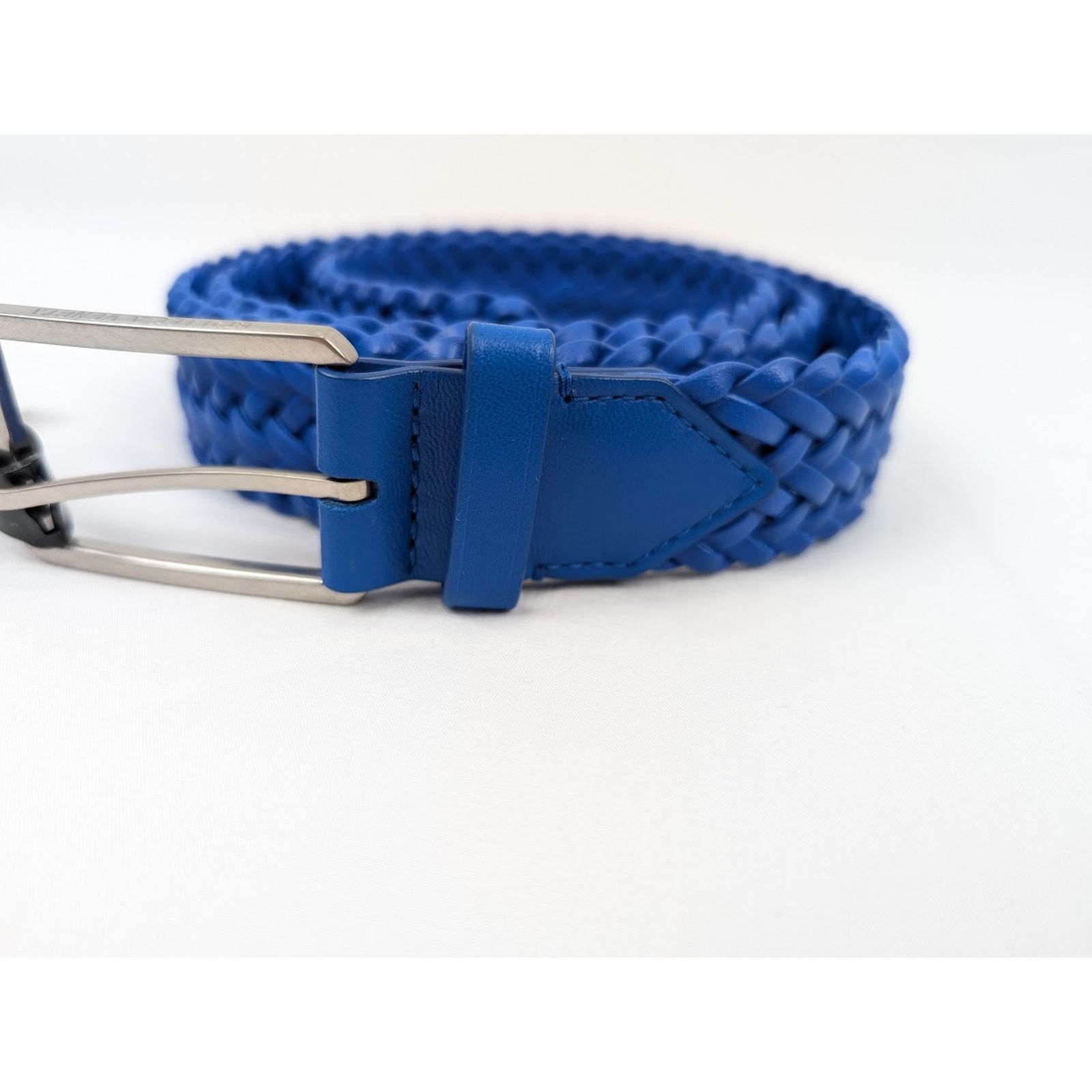 Bottega Veneta o1rshd1 Size: 100 / Nappa Woven Chevron Belt in Blue Size 38 - 4 Thumbnail