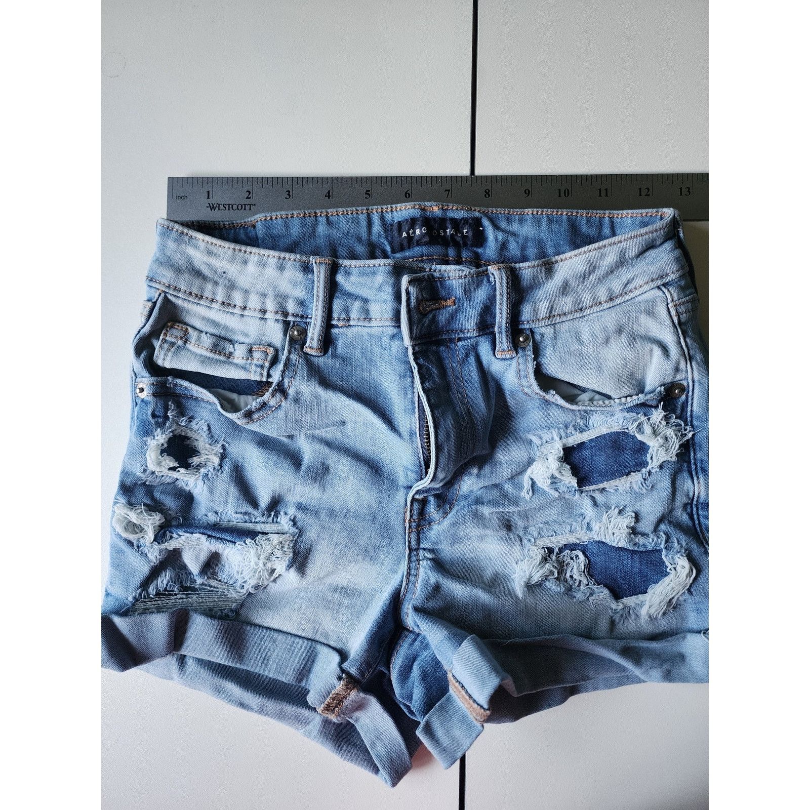 Aeropostale Set of 3 Aeropostale High Rise Midi Shorts Junior 2 Size 26" / US 2 / IT 38 - 3 Thumbnail