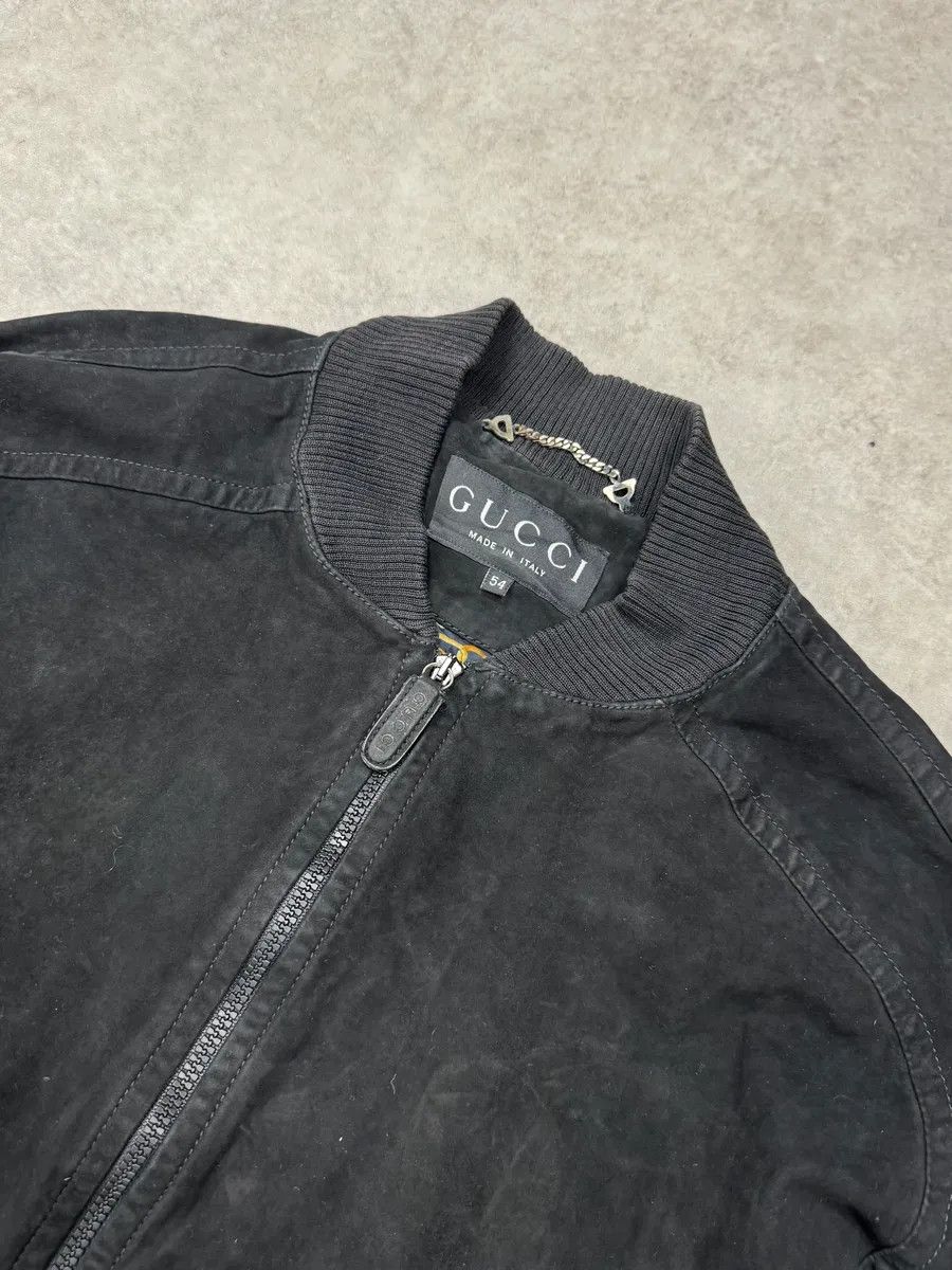 Gucci 2000s Gucci Black Suede Bomber Jacket Size US L / EU 52-54 / 3 - 5 Thumbnail