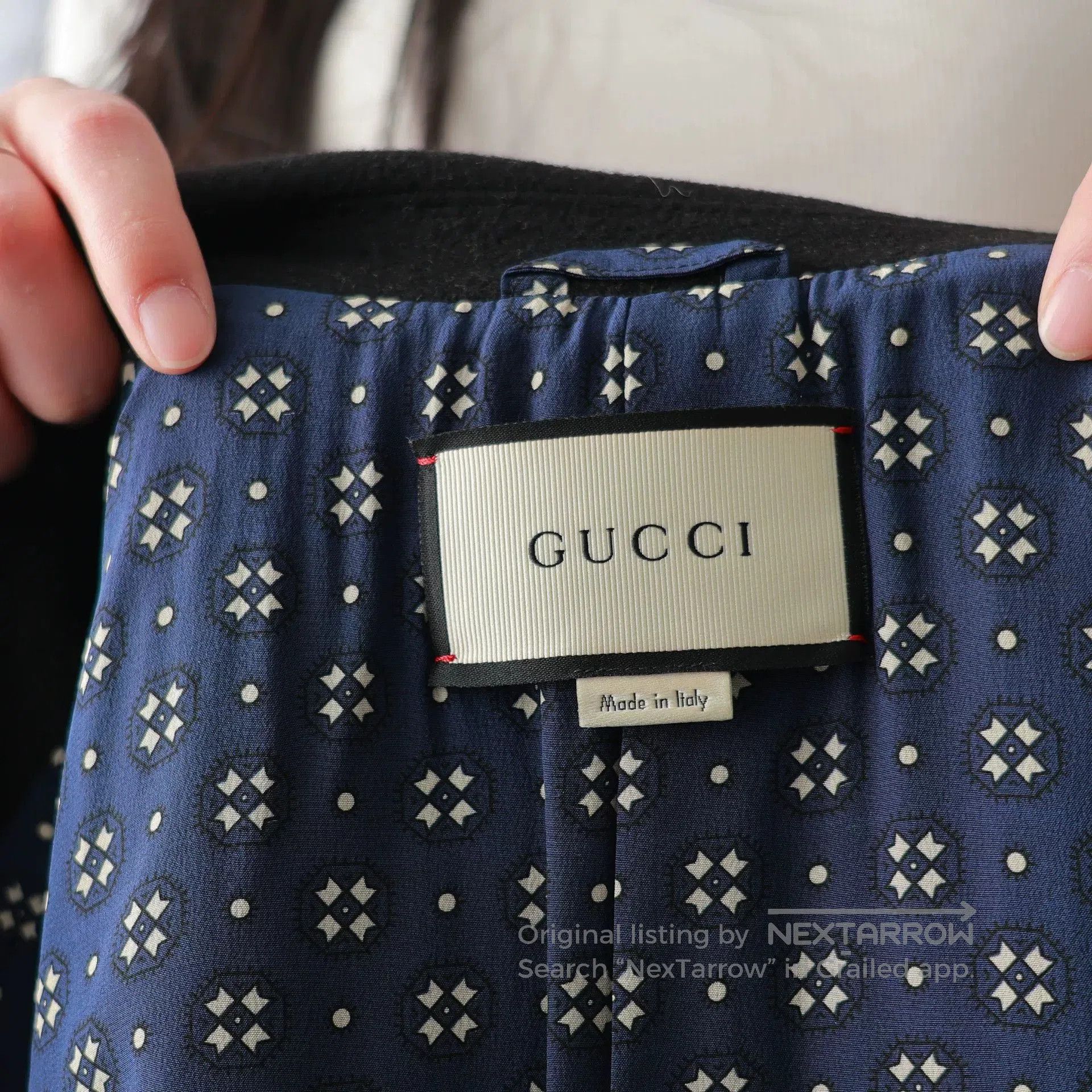 Gucci Gucci Black Wool Red Trim Long Coat. Size S / US 4 / IT 40 - 6 Thumbnail