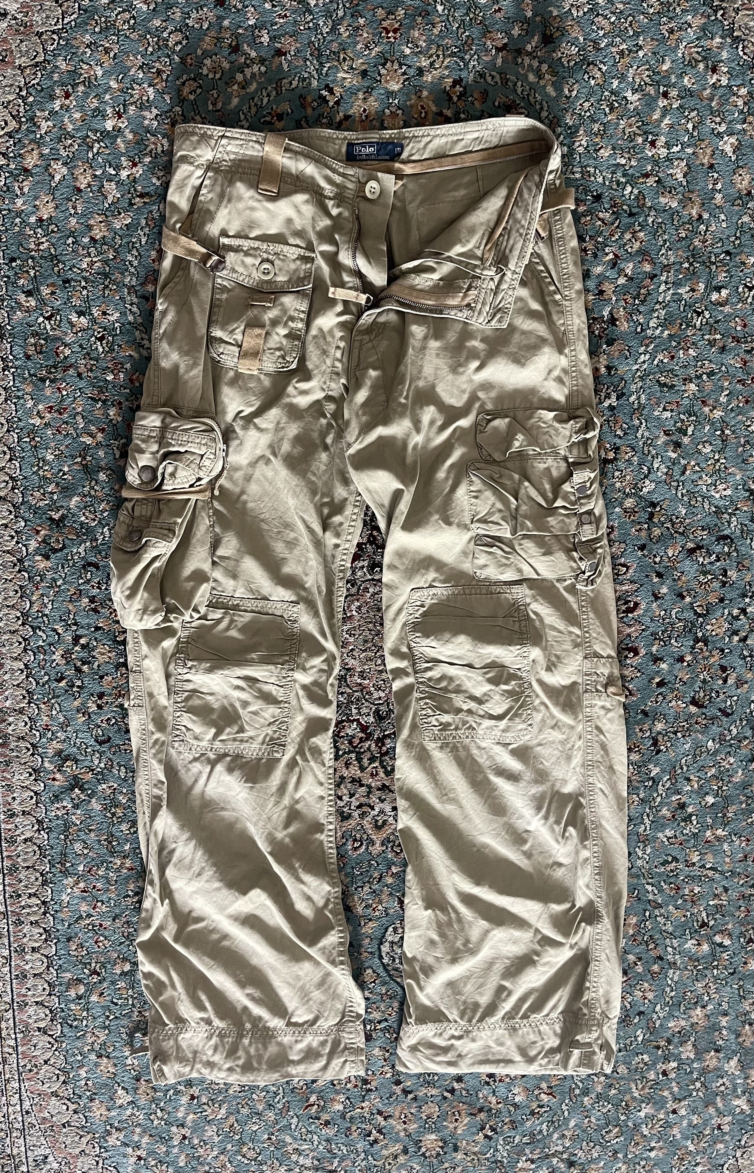 Polo Ralph Lauren Vtg Polo Multipocket Tactical Cargo Beige Sz 30 Travis Scott Size US 29 - 2 Thumbnail