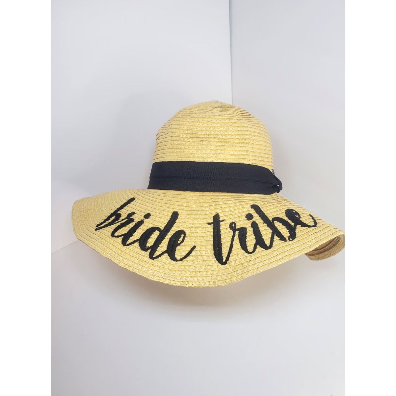 Vintage CC Collection Women's Bride Tribe Beach Embroidered Large Floppy Brim Sun Hat Size ONE SIZE - 2 Thumbnail