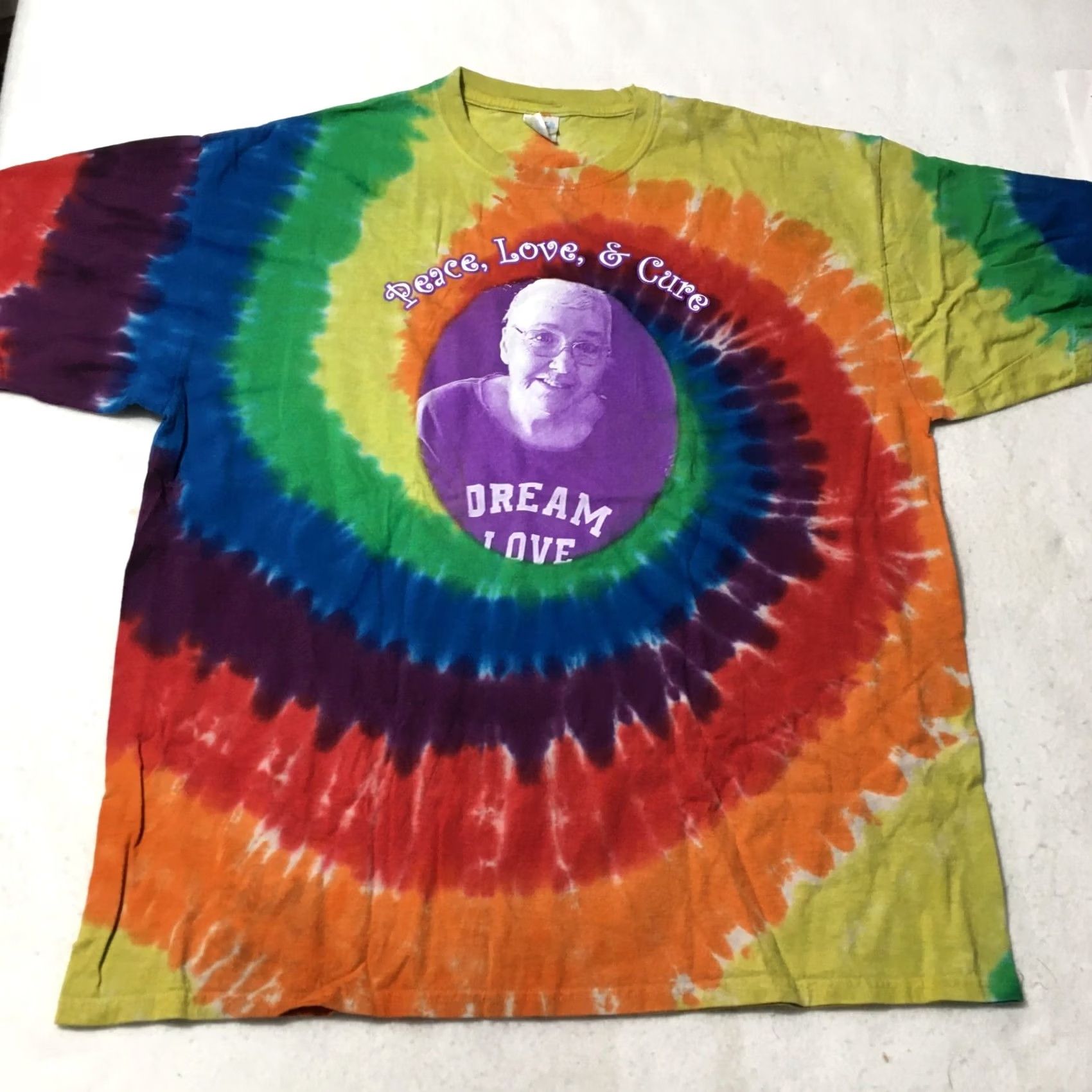 Port & Company Port & Company Shirt Mens 2XL Tie-Dye Peace Dream Love Ski Crew Neck Tee Size US XXL / EU 58 / 5 - 7 Thumbnail