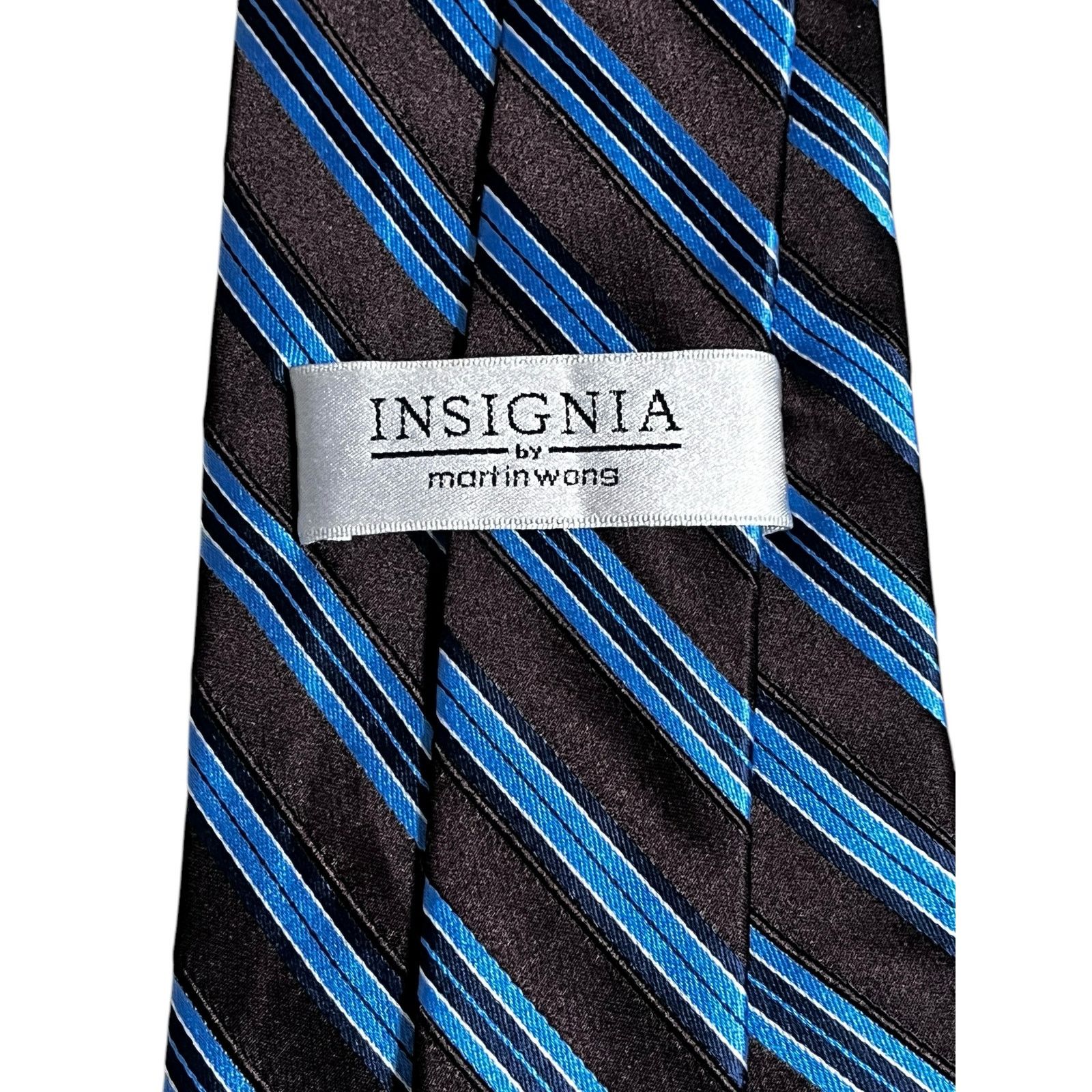 Other Insignia by Martin Wong Brown Blue 100% Silk Men’s Tie. Size ONE SIZE - 2 Thumbnail