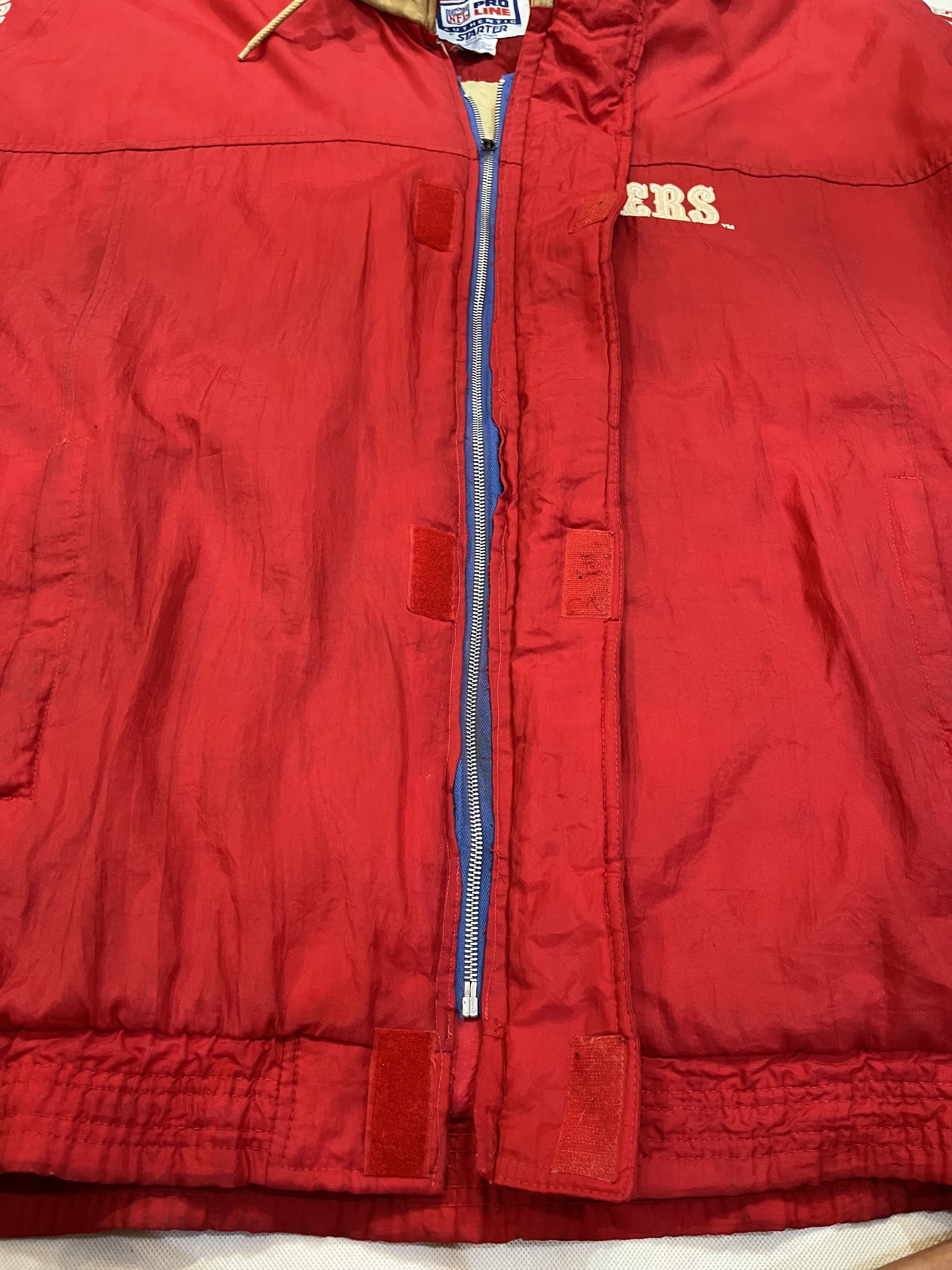 NFL × Starter Vintage Starter NFL San Francisco 49ers Hoodie Puffer Jacket Size US XXL / EU 58 / 5 - 8 Thumbnail