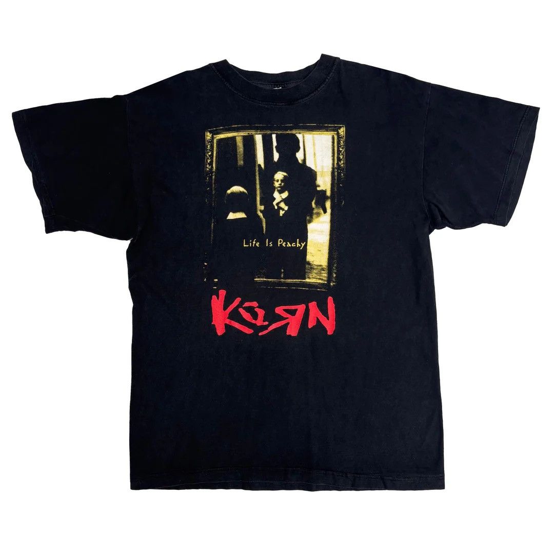 Band Tees Korn 1996 90s Vintage Life is Peachy Band Rare Tour T-Shirt Size US XL / EU 56 / 4 - 1 Thumbnail