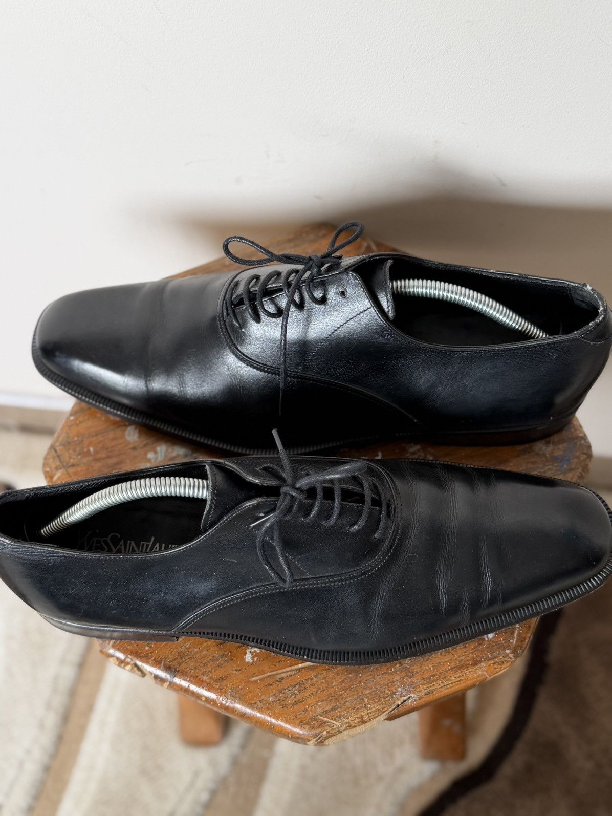 Yves Saint Laurent YvesSaintLaurent Black Leather Guidi vibe shoes sneakers Size US 10 / EU 43 - 4 Thumbnail