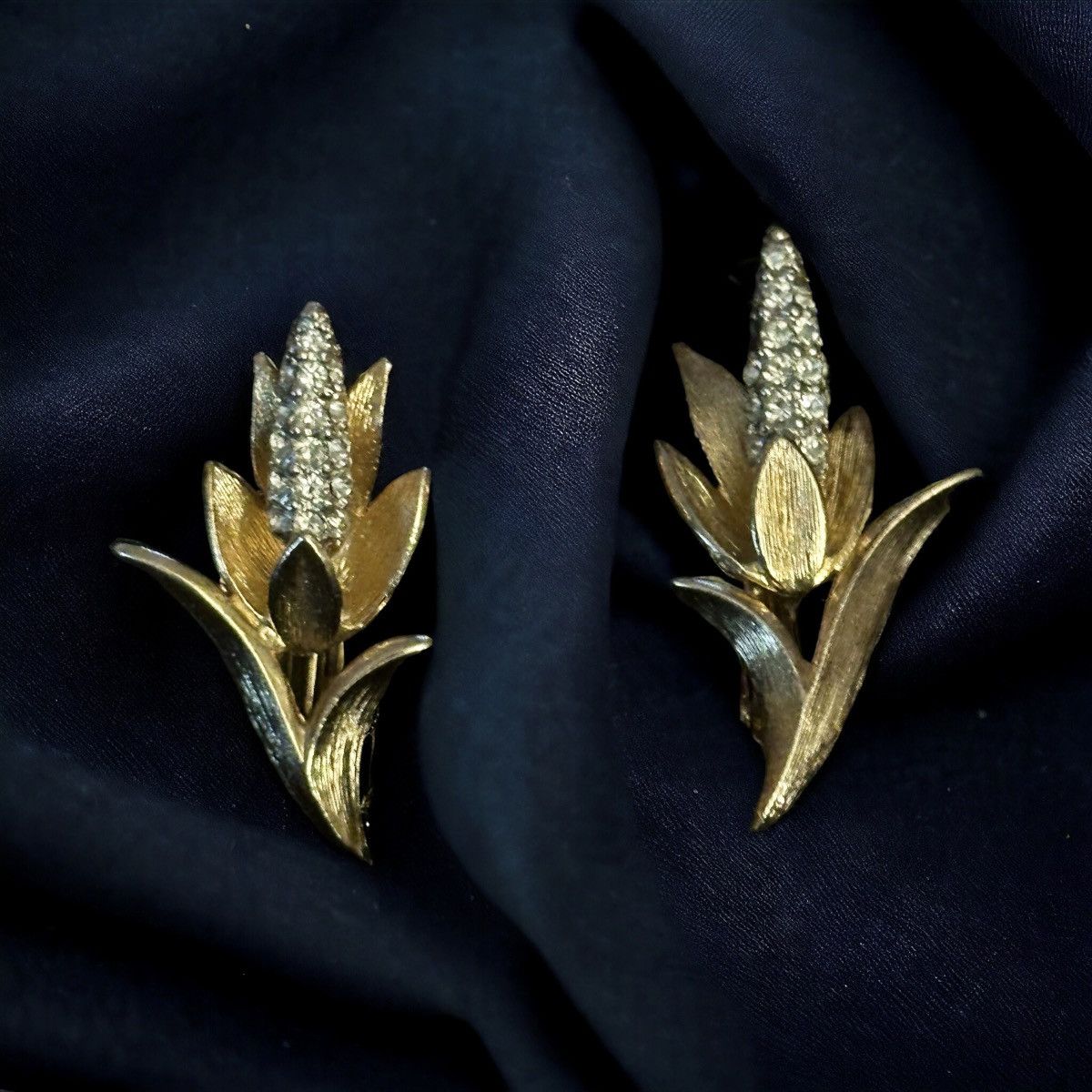 Vintage Vintage Boucher rhinestone corn cob stalk clip on earrings Size ONE SIZE - 1 Thumbnail