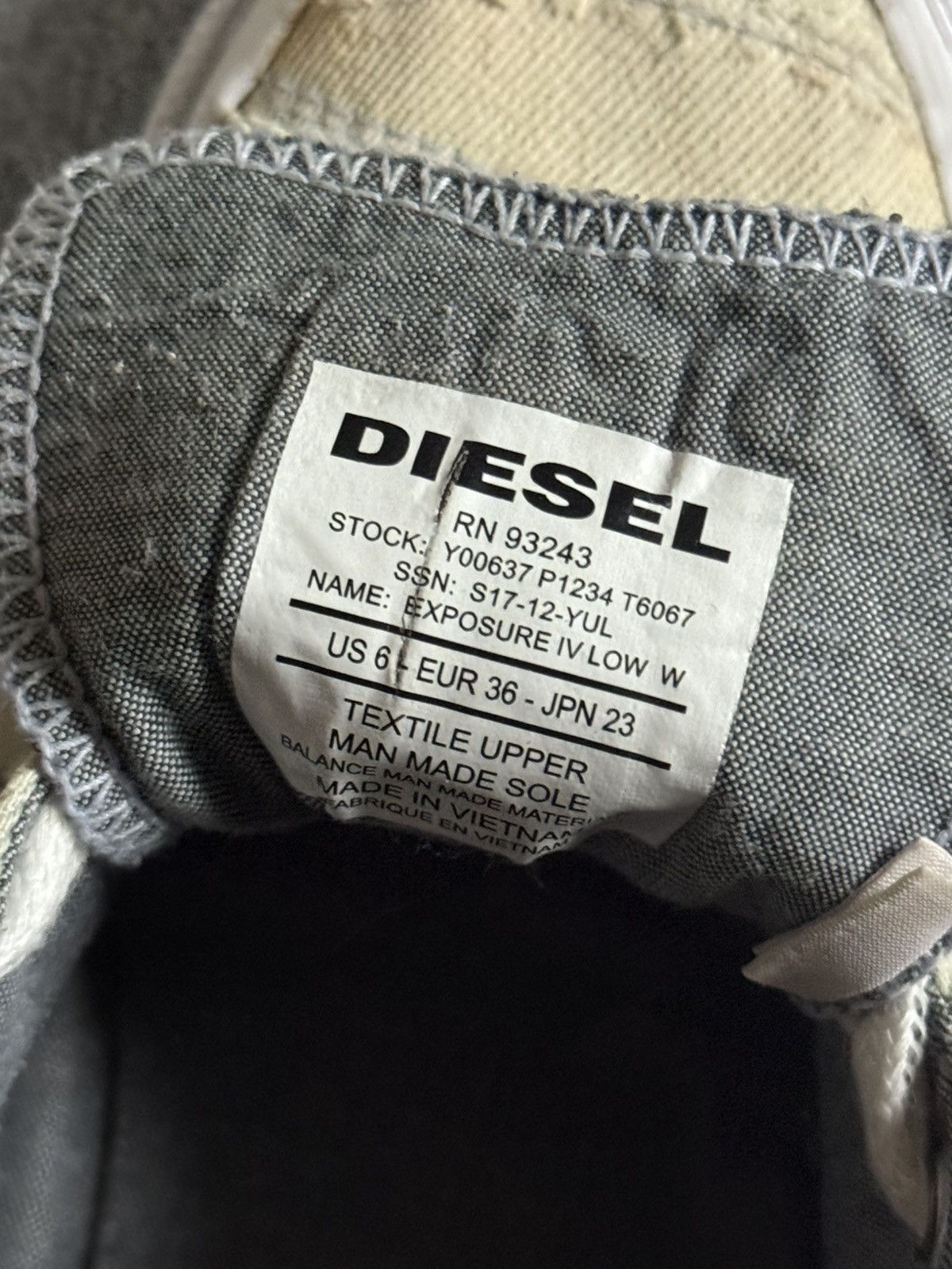 Diesel Diesel US6/EUR36/JPN23 low top denim sneakers shoes Y2K 90s Size US 6 / IT 36 - 20 Thumbnail