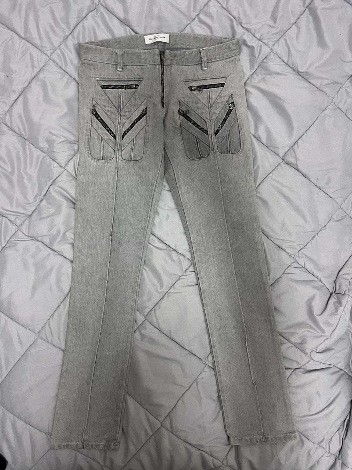 Balenciaga Early 2000’s Balenciaga Nicolas Ghesquière Zip Jeans Size US 27 - 1 Thumbnail