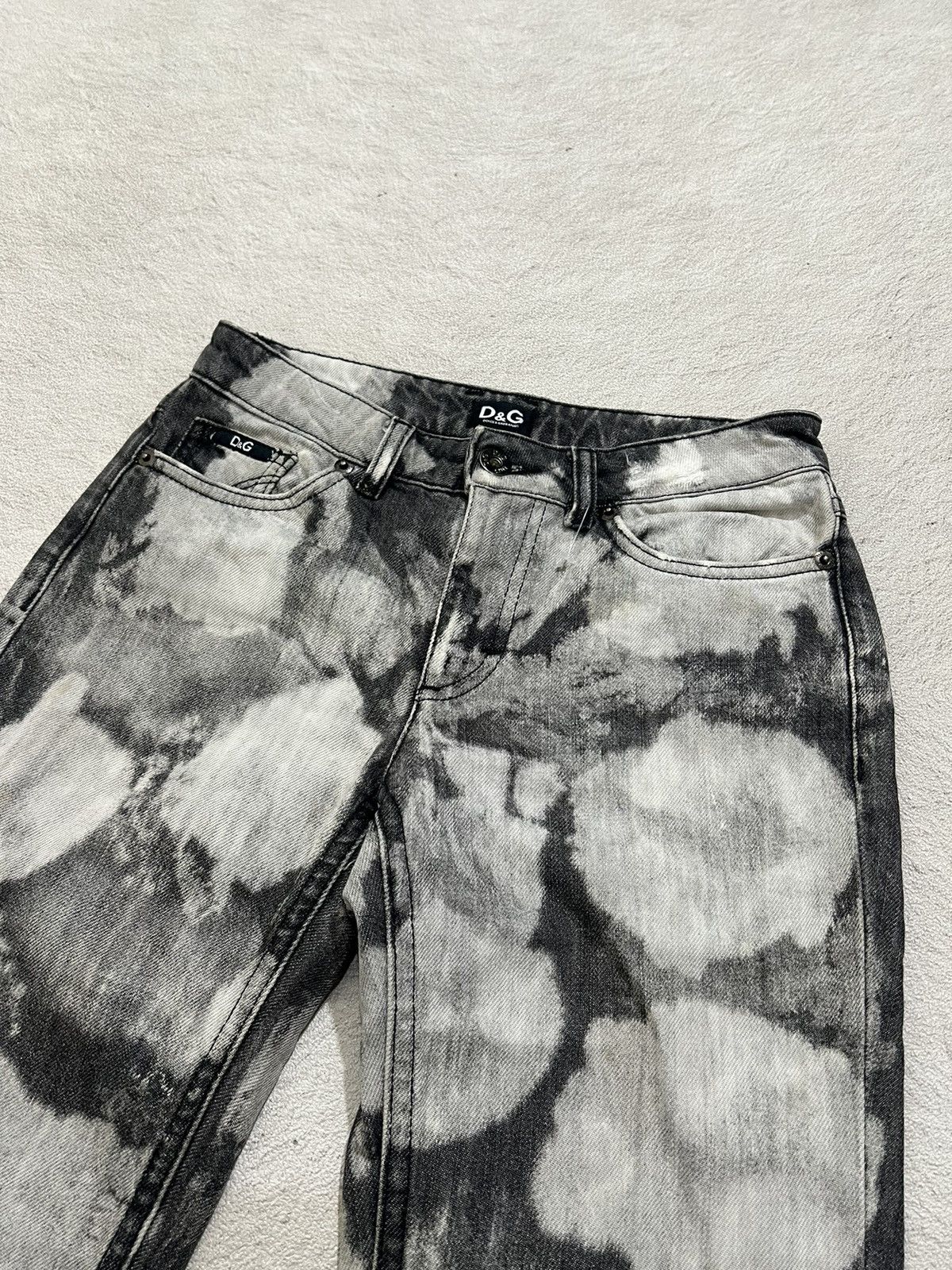Kapital 2000s D&G Dolce Gabbana Print Painted Flare Jeans y2k Lgb Size US 30 / EU 46 - 3 Thumbnail