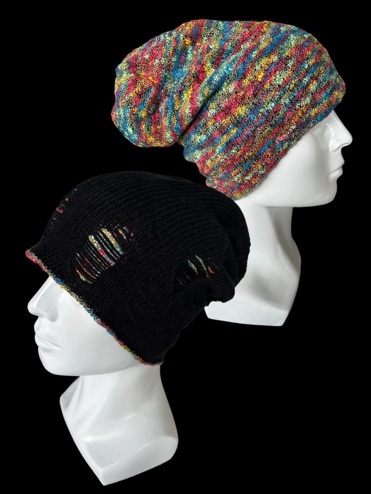Japanese Brand × Kapital × Vintage Distressed Punk Bondage Style Reversible Beanie Hats Size ONE SIZE - 1 Thumbnail