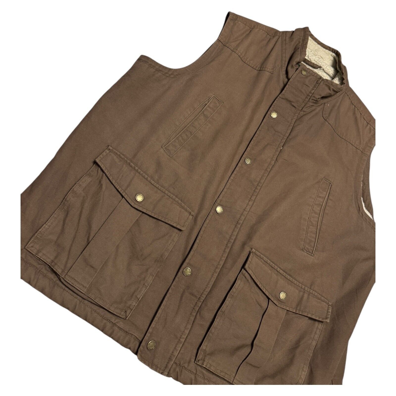 Other OUTDOOR LIFE Sherpa Fleece Lined Canvas Brown Work Vest 2XL Size US XXL / EU 58 / 5 - 4 Thumbnail
