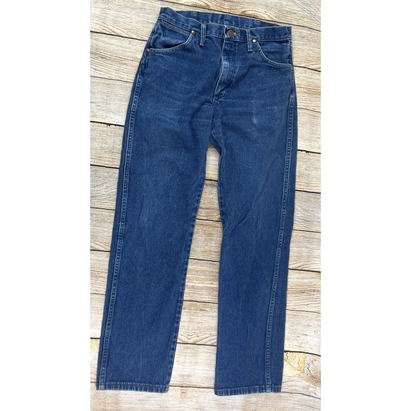 Wrangler Wrangler Cowboy Cut Jeans Mens A203 30x32 Denim Blue Straight Jeans Regular Rise 5-Pocket Denim Blue Wrangler Cowboy Cut Mens Jeans Size US 30 / EU 46 - 2 Thumbnail