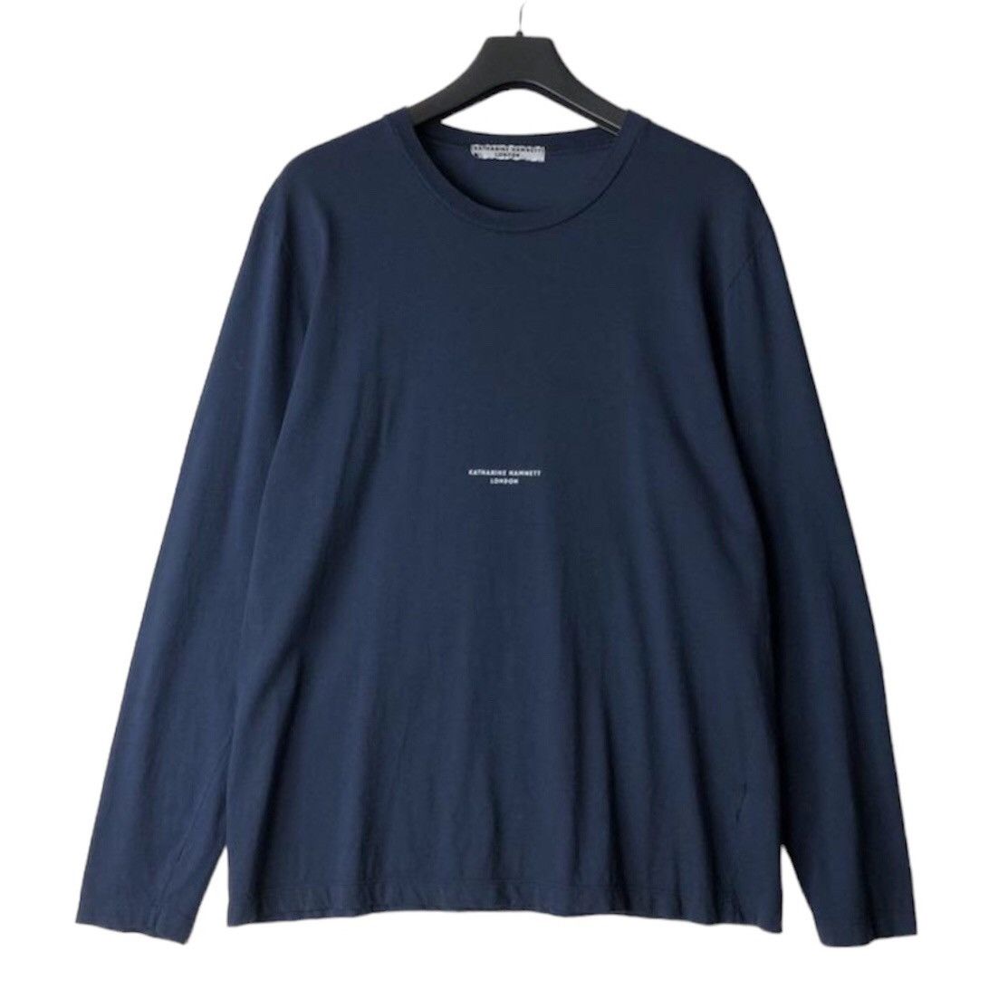 Katharine Hamnett London × Vintage 🧿robbie organic cotton longsleeve logo shirt blue Size US M / EU 48-50 / 2 - 1 Thumbnail