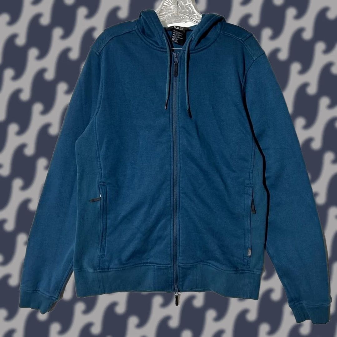 Vintage 5.11 Tactical Fleece Hooded Sweatshirt Men's Medium Blue Full Zip Engage Size US M / EU 48-50 / 2 - 1 Thumbnail