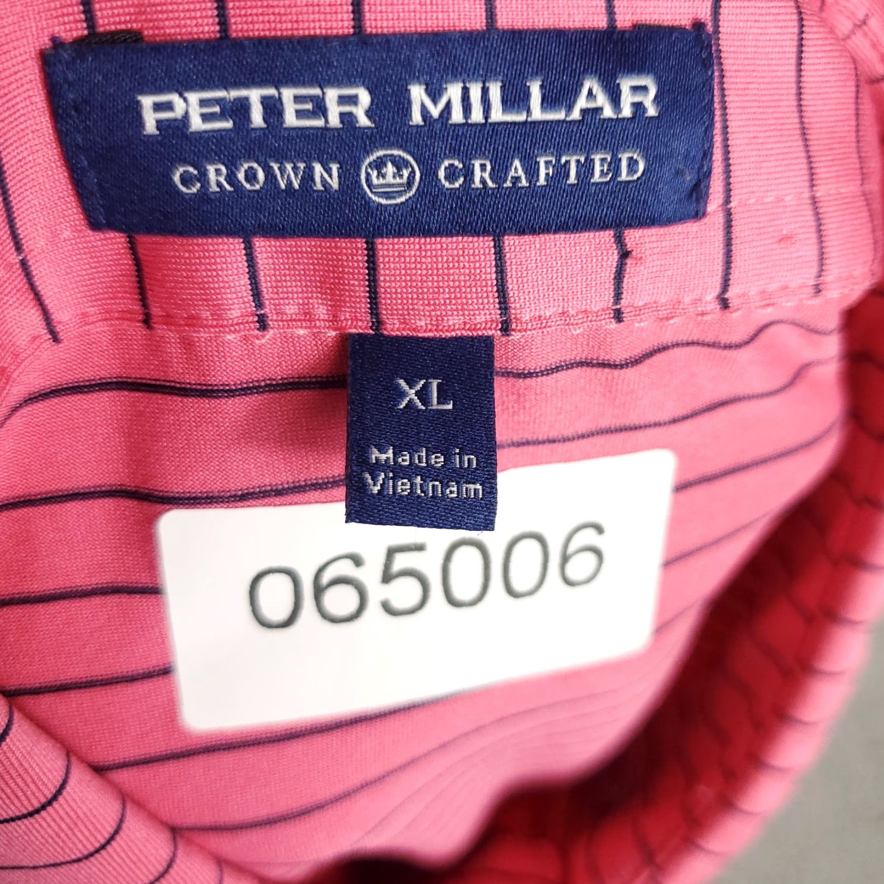 Peter Millar Peter Millar Polo Shirt Mens Size XL Pink Striped Crown Crafted Short Sleeve Size US XL / EU 56 / 4 - 8 Thumbnail