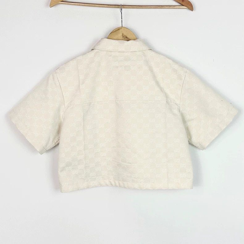 Gucci Gucci Cropped Denim Jacket in Beige-2506 Size US M / EU 48-50 / 2 - 2 Thumbnail