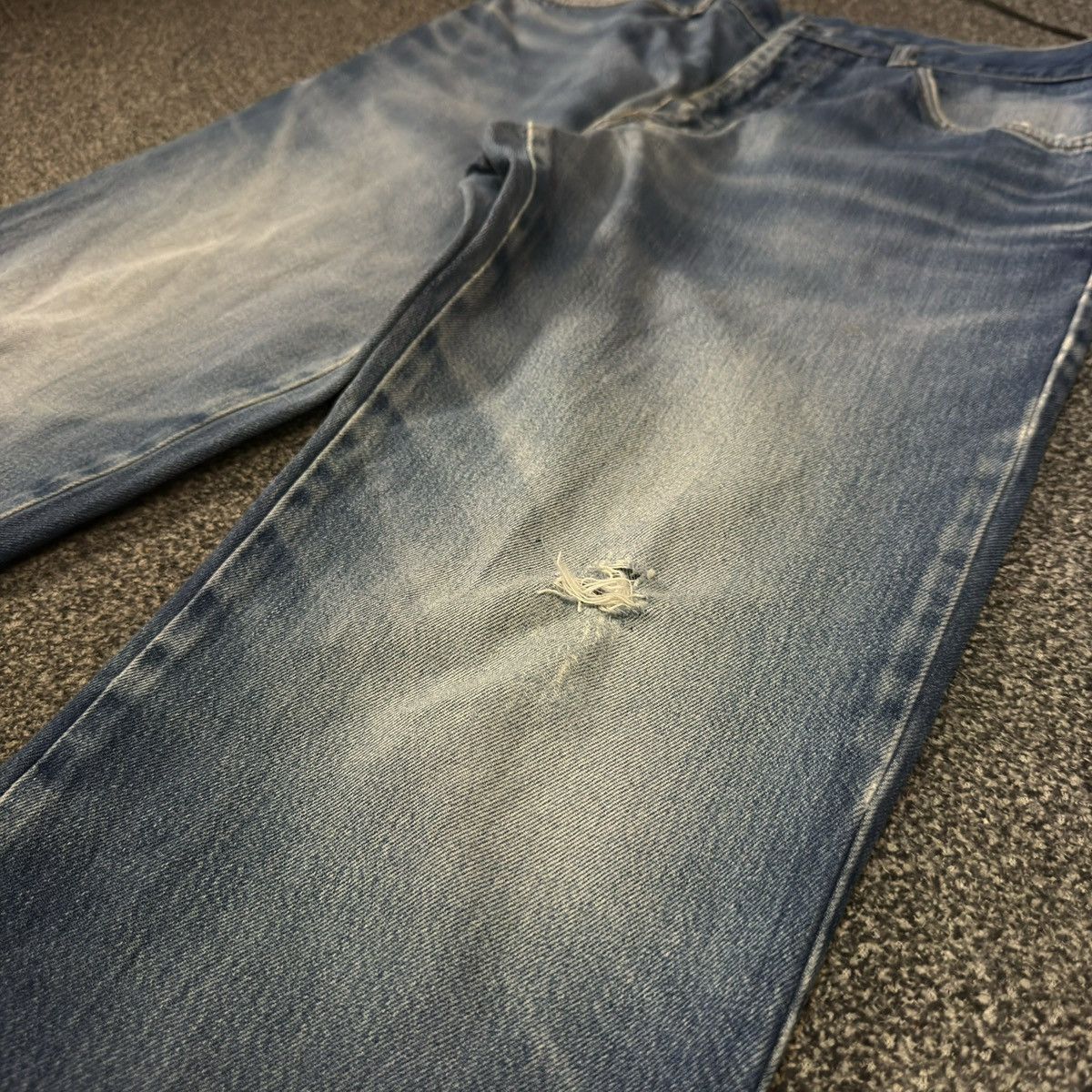 Celine Vintage 90s Voile La Mer Celine Blue Aging Denim Size US 33 - 5 Thumbnail