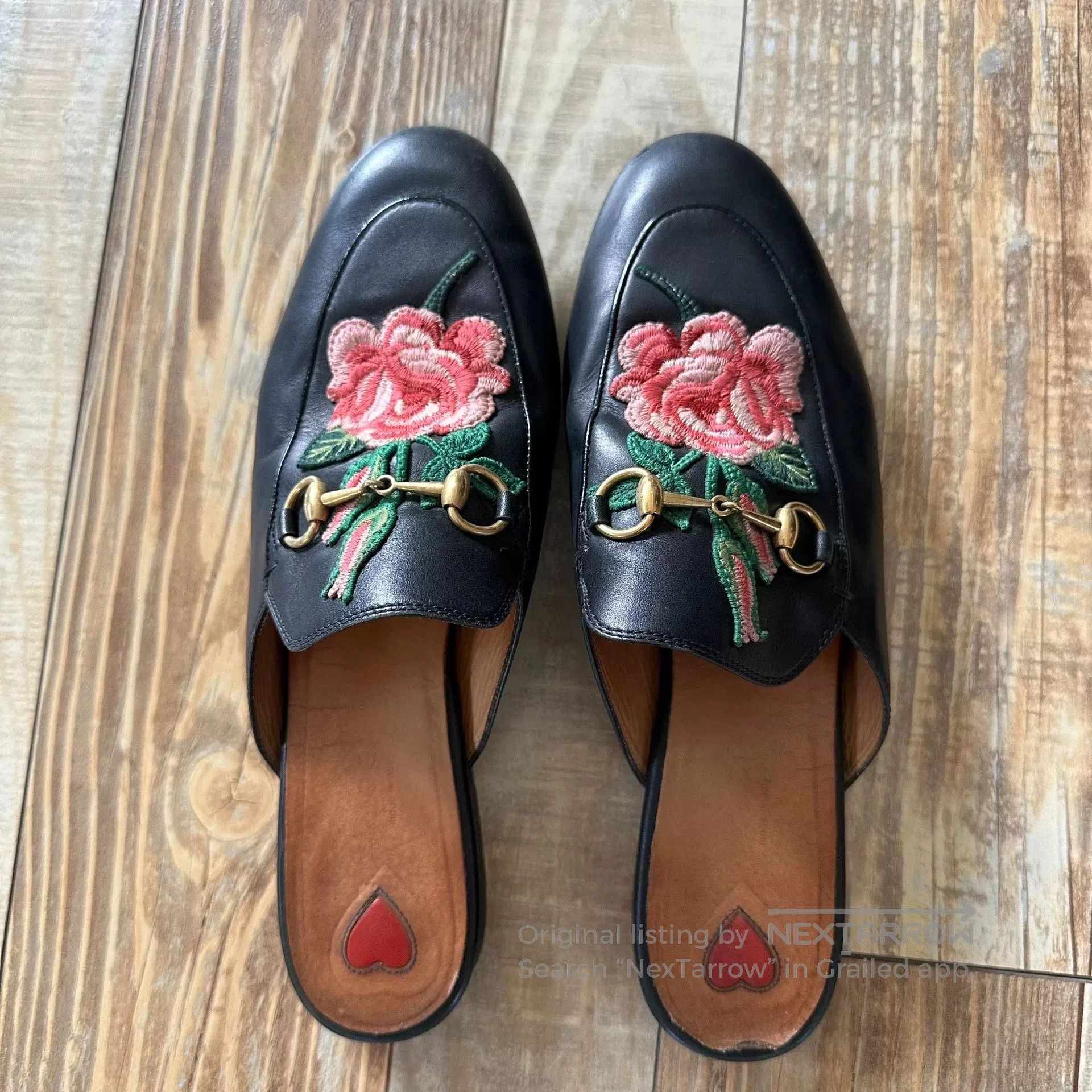 Gucci GUCCI Princetown Leather Slippers. Size US 7 / IT 37 - 2 Thumbnail