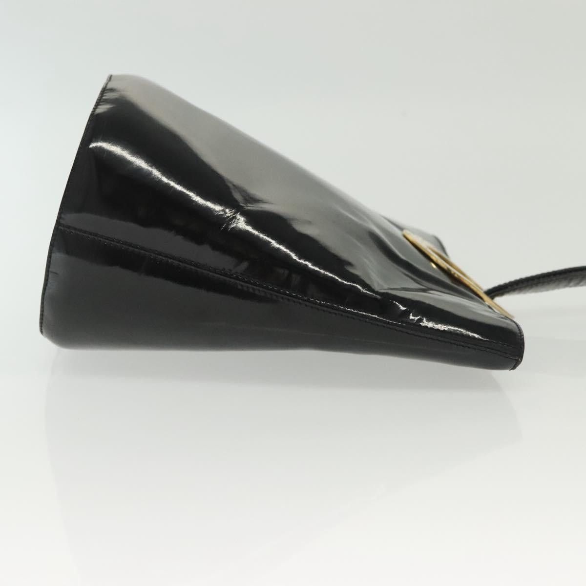 Celine CELINE Circle Shoulder Bag Enamel Black Gold Size ONE SIZE - 4 Thumbnail