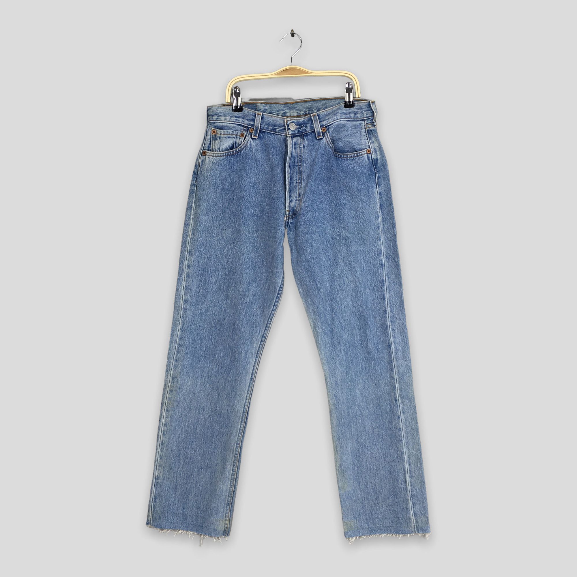 Levi's Size 28x28 Vintage 90s Levi's 501 Faded Blue Jeans S1827 Size US 28 / EU 44 - 1 Thumbnail