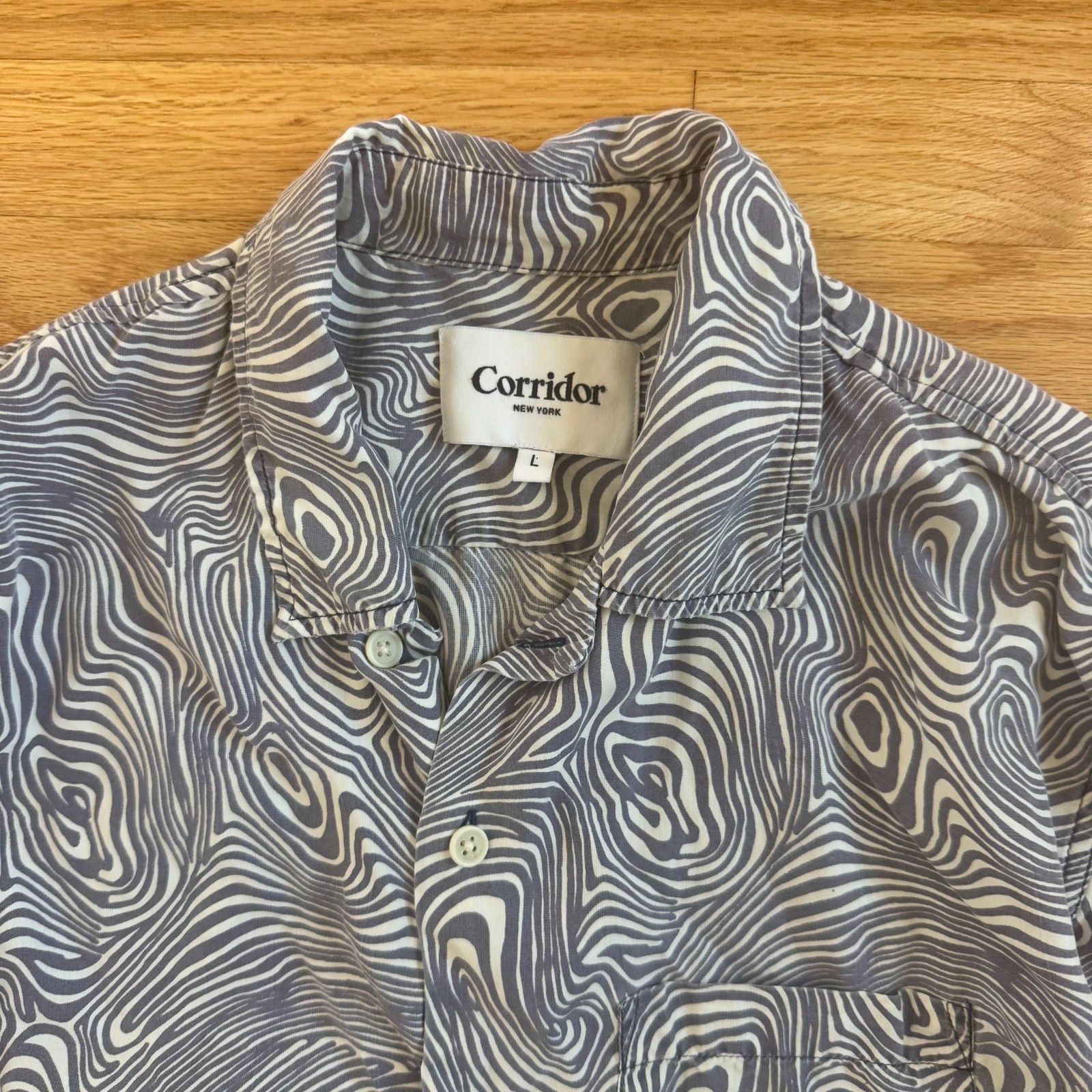 Corridor Corridor SS22 In Bloom Lyocell Contour Print Vacation Shirt Size US L / EU 52-54 / 3 - 7 Thumbnail