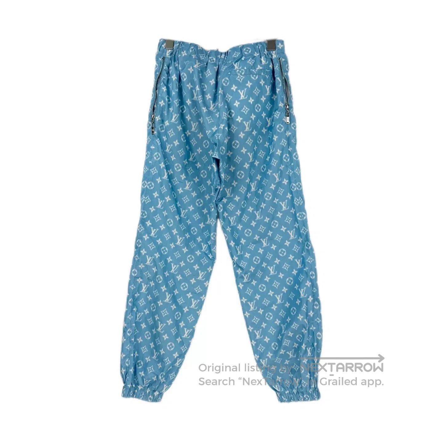 Louis Vuitton Louis Vuitton Blue Logo Silk Blend Pants. Size US 36 / EU 52 - 2 Thumbnail