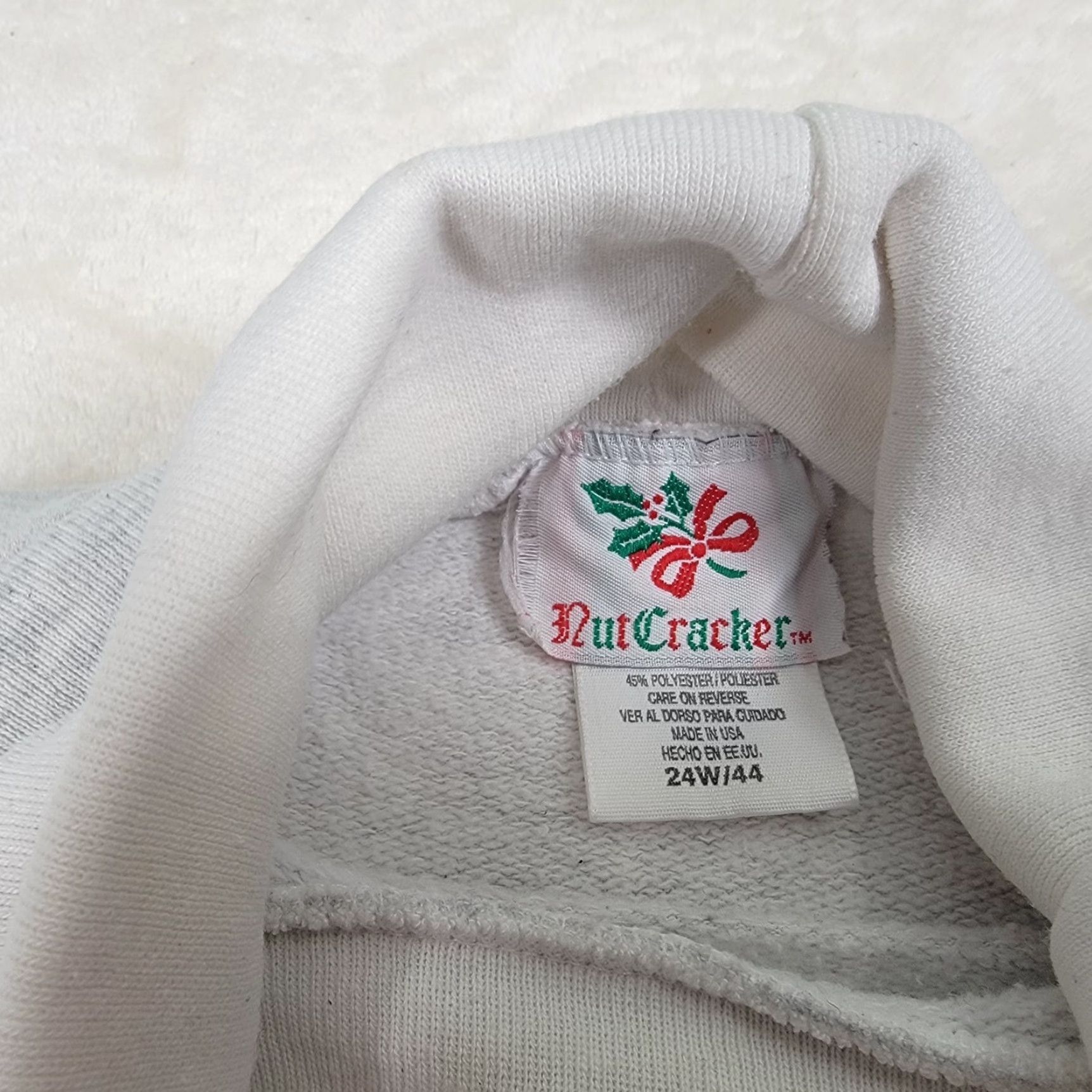 Vintage VINTAGE Nutcracker Sweatshirt White Christmas Winter Size 4XL / US 24-26 - 5 Thumbnail