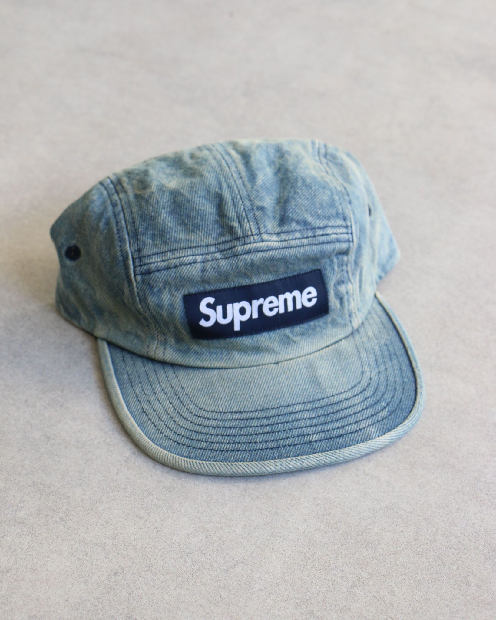 Supreme Supreme Box Logo Camp Cap Blue Checker (SS08) | Grailed