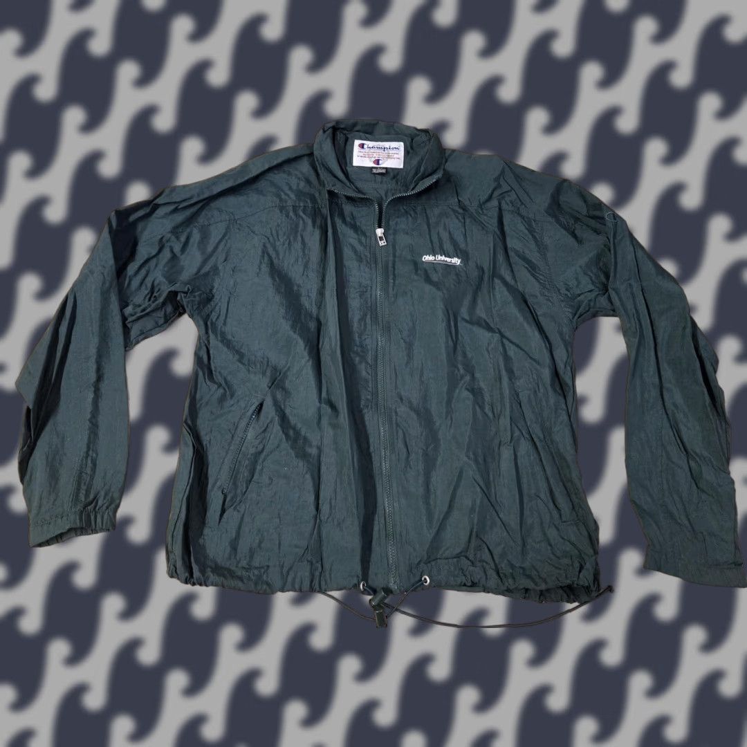 Champion VINTAGE Champion Jacket Mens Large Green Ohio University Full Zip Windbreaker Nylon NCAA Size US L / EU 52-54 / 3 - 1 Thumbnail