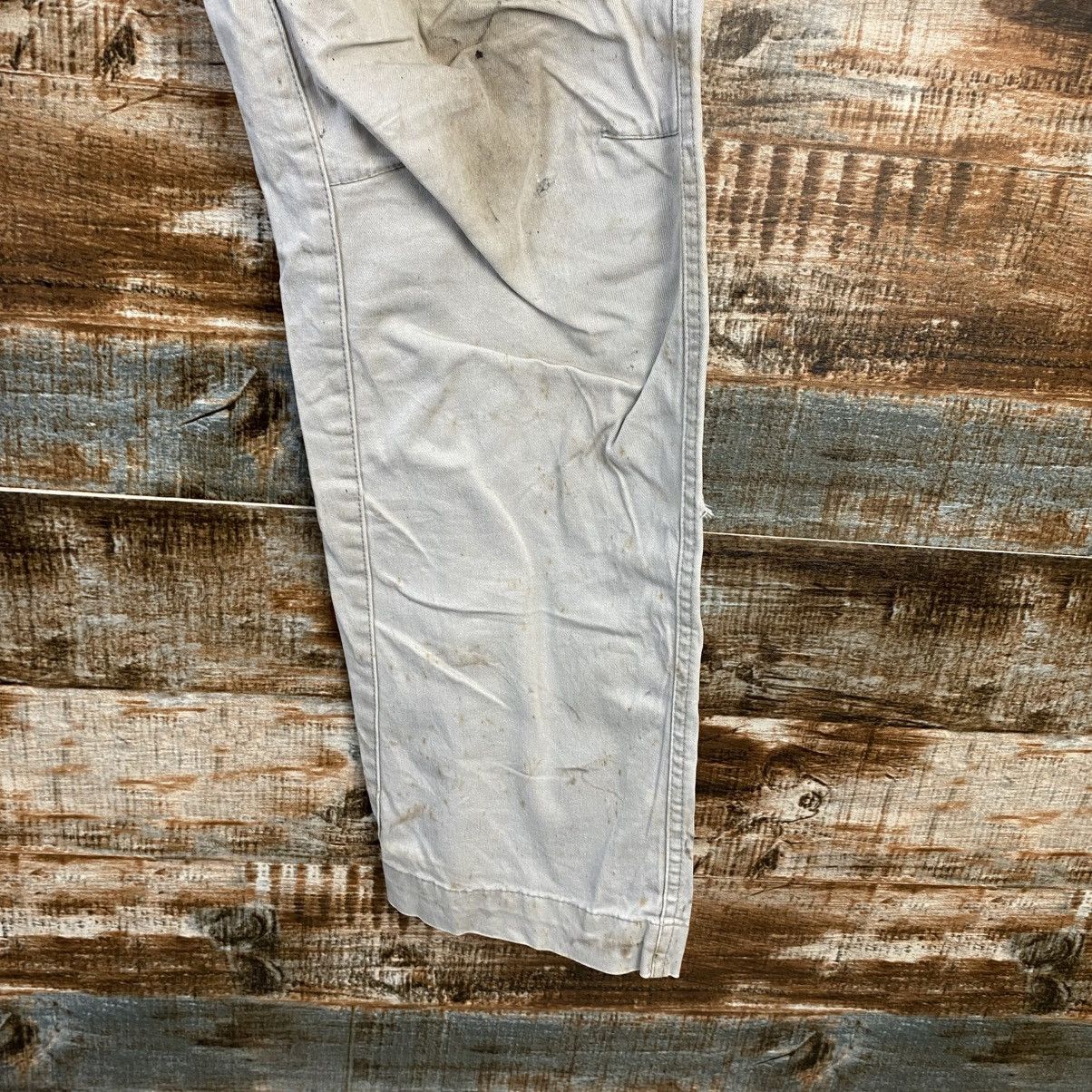 Japanese Brand DL Xebec White thrased dirty Cargo Multipocket Pants #C777 Size US 33 - 12 Thumbnail