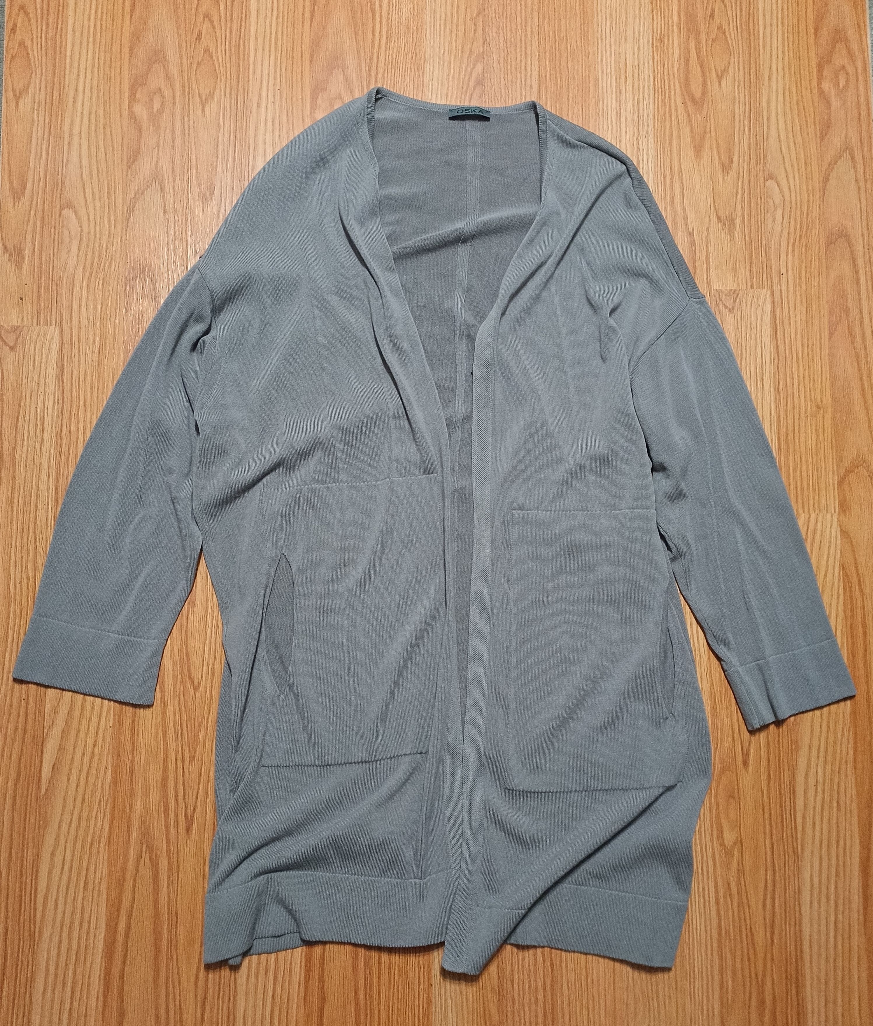 OSKA OSKA Grey Lightweight Cardigan Fine Knit Cotton Sz 2 Size M / US 6-8 / IT 42-44 - 8 Thumbnail