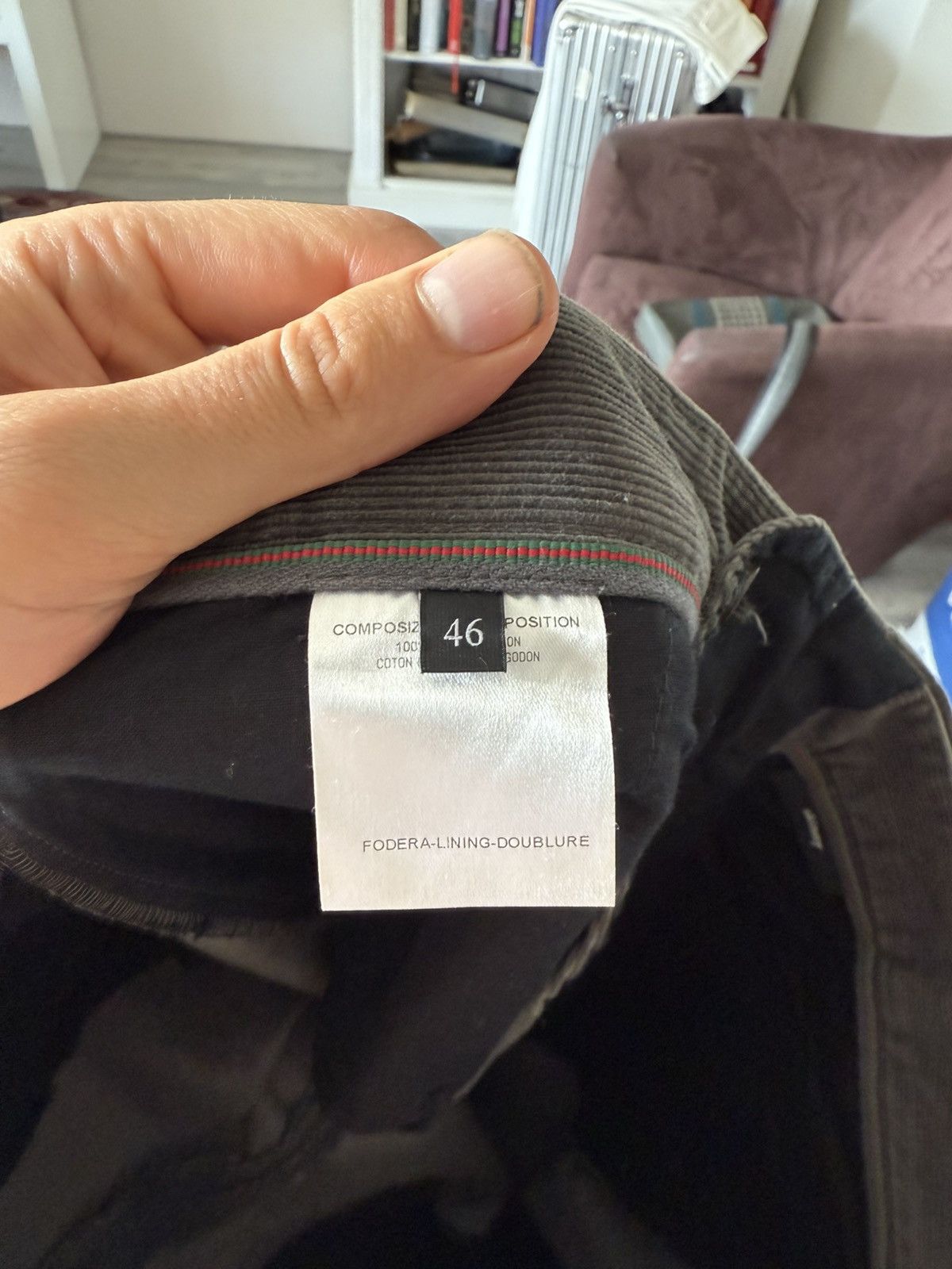 Gucci Skinny Corduroy Pants in Washed Olive Green Size US 30 / EU 46 - 11 Thumbnail