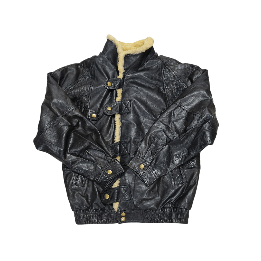 Genuine Leather Vintage 60s Bikers Shearling Fur Lined Leather Jacket Size US M / EU 48-50 / 2 - 9 Thumbnail