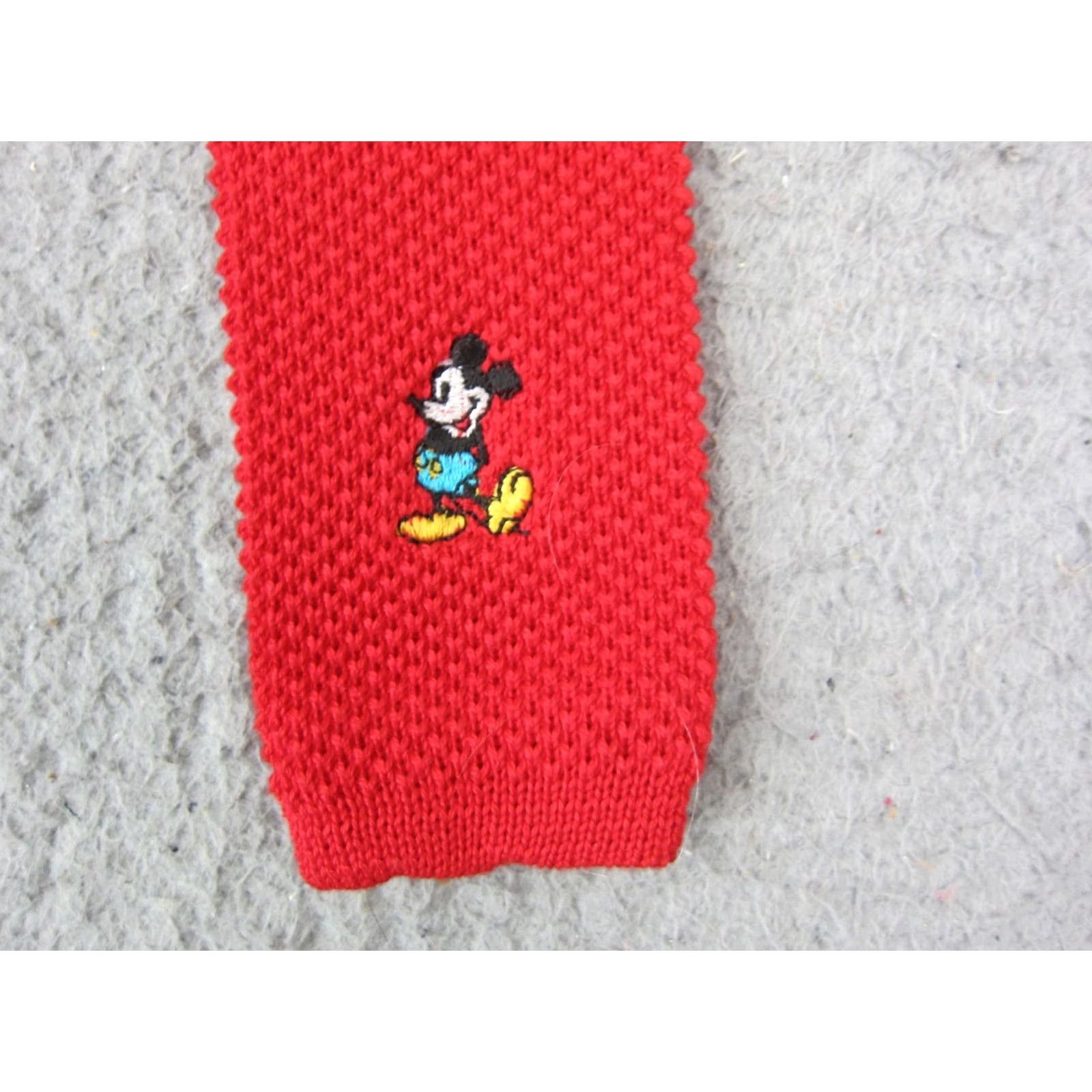 Disney VINTAGE Disney Mickey Mouse Knit Tie Mens Red Short One Size Tie Approval: Handmade? No (but keep exact title) Size ONE SIZE - 2 Thumbnail