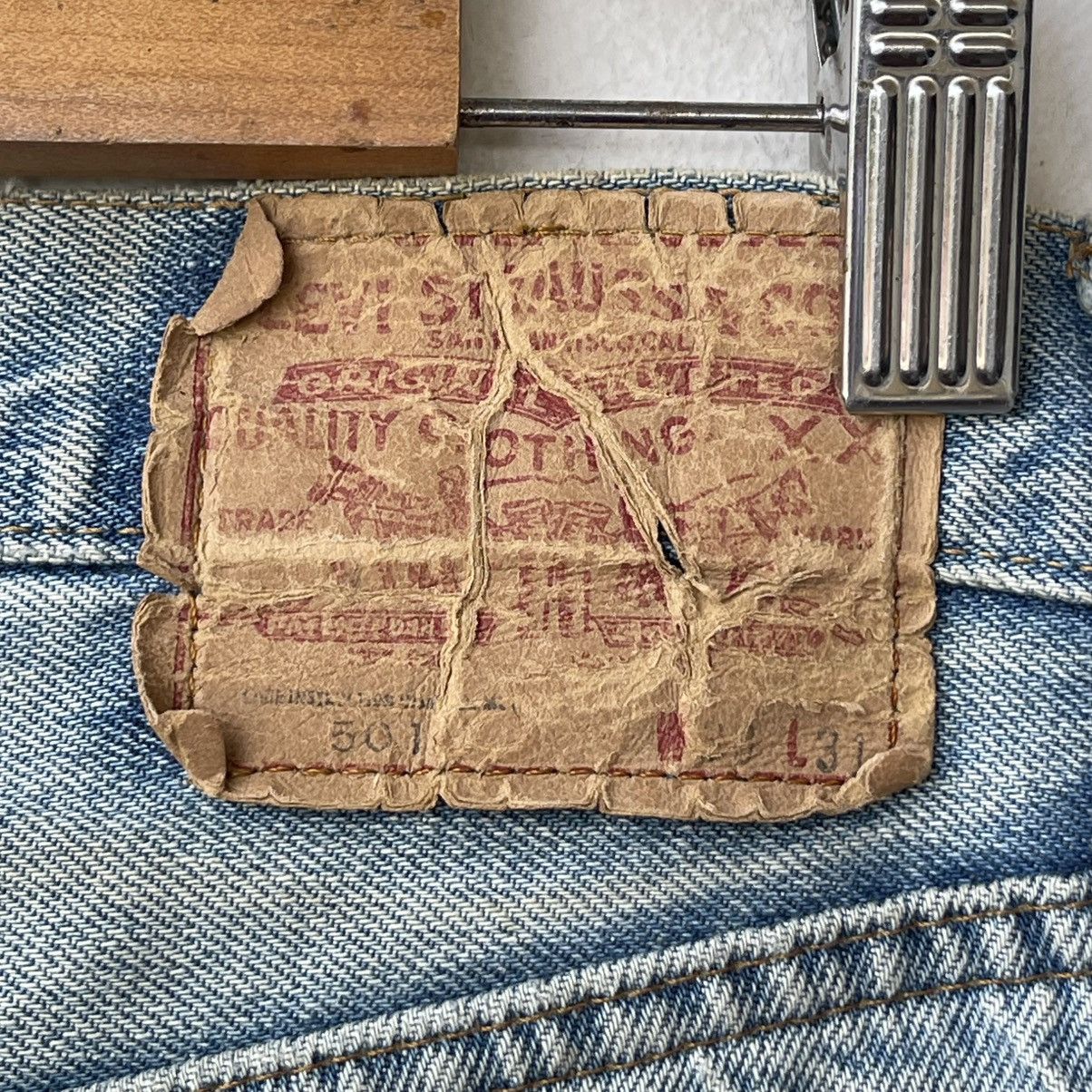 Levi's Thrashed 70s Levi’s 501 REDLINE Selvedge Reworked DenimSkirt Size 29" - 13 Thumbnail