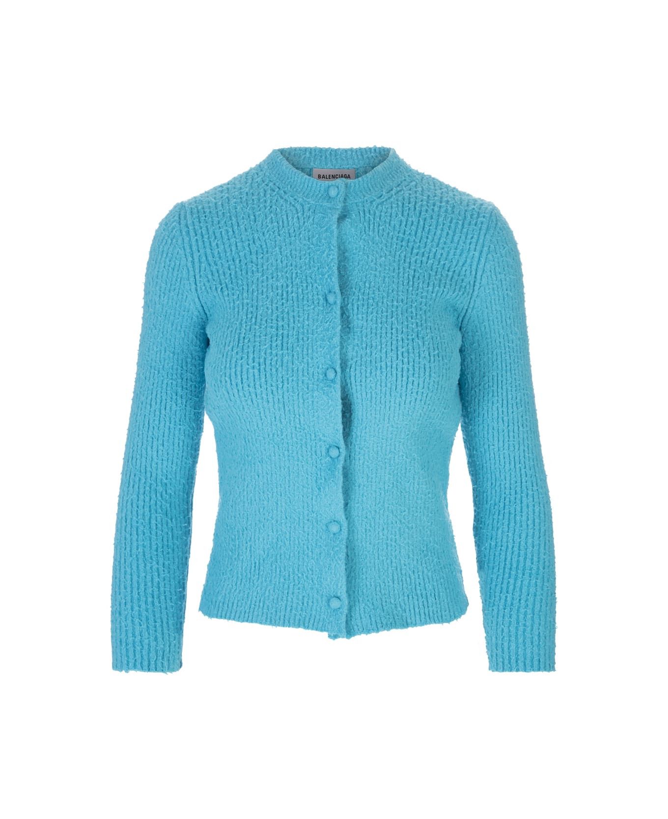 Balenciaga o1y0625 Cardigan in Turquoise Size XS / US 0-2 / IT 36-38 - 1 Thumbnail