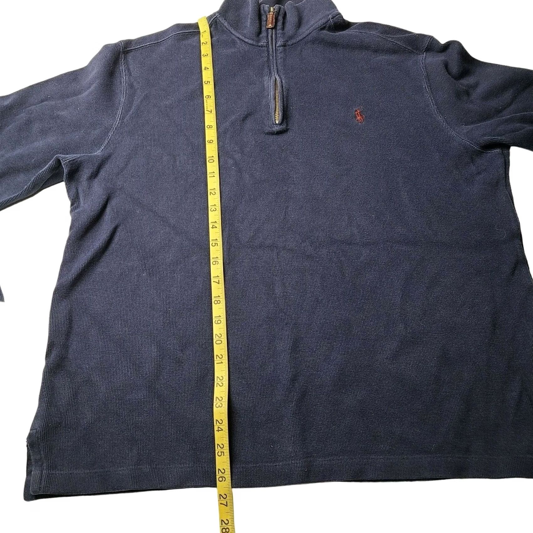 Polo Ralph Lauren Polo Ralph Lauren Sweater Mens Large Navy 1/4 Zip Pullover Dark Blue Knit Mock Neck Logo Pony Size US L / EU 52-54 / 3 - 4 Thumbnail