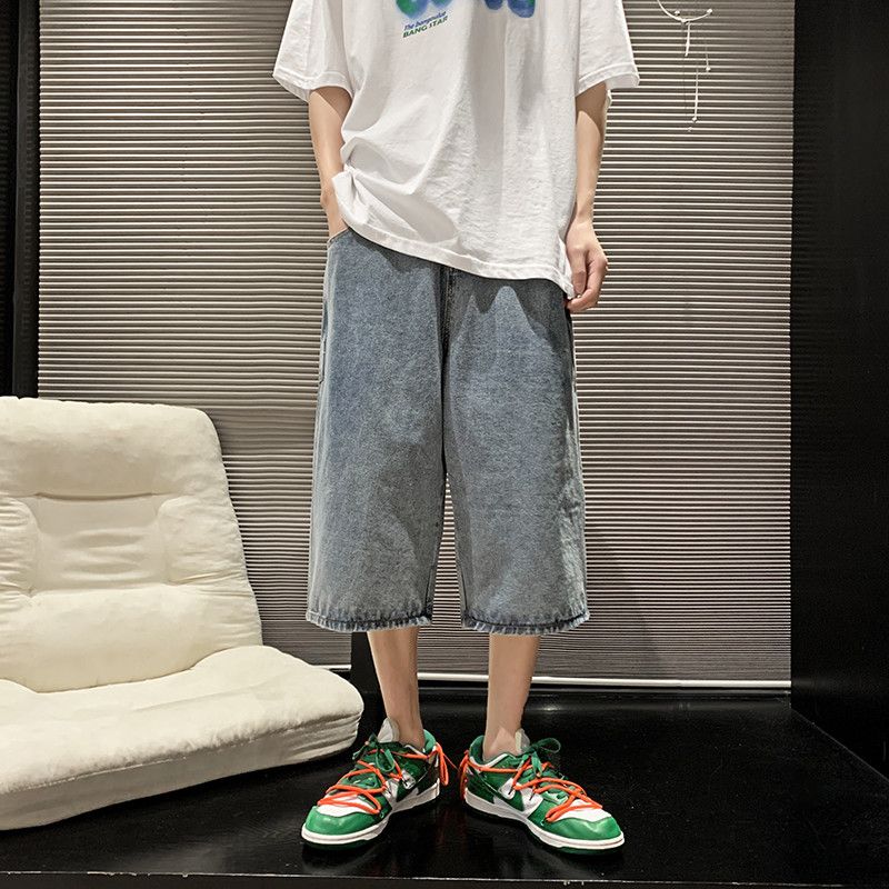 Japanese Brand × Jean Loose casual retro straight leg denim shorts Size US 30 / EU 46 - 1 Thumbnail